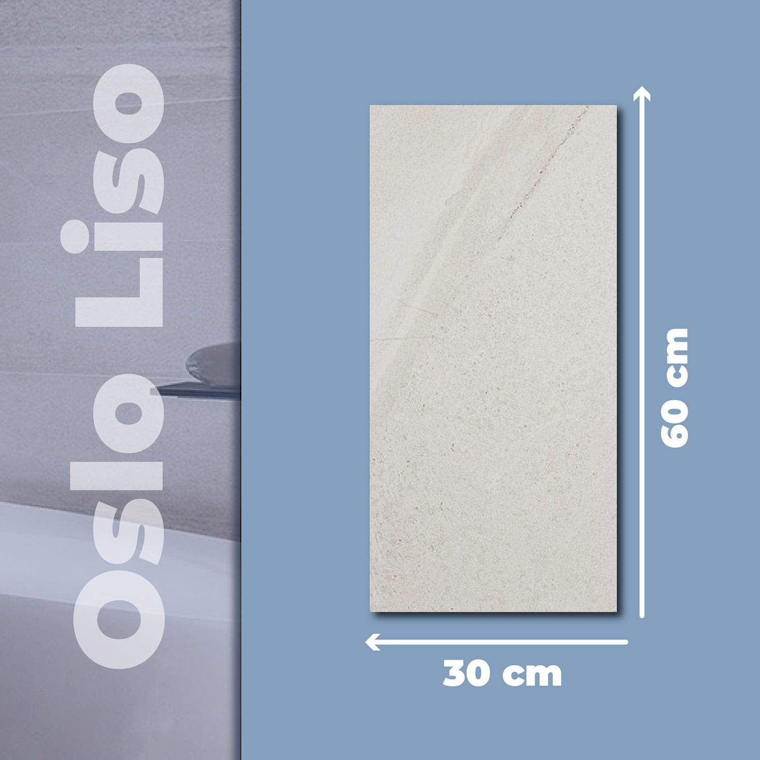 Muro Oslo Liso White Daltile 30 x 60 cm