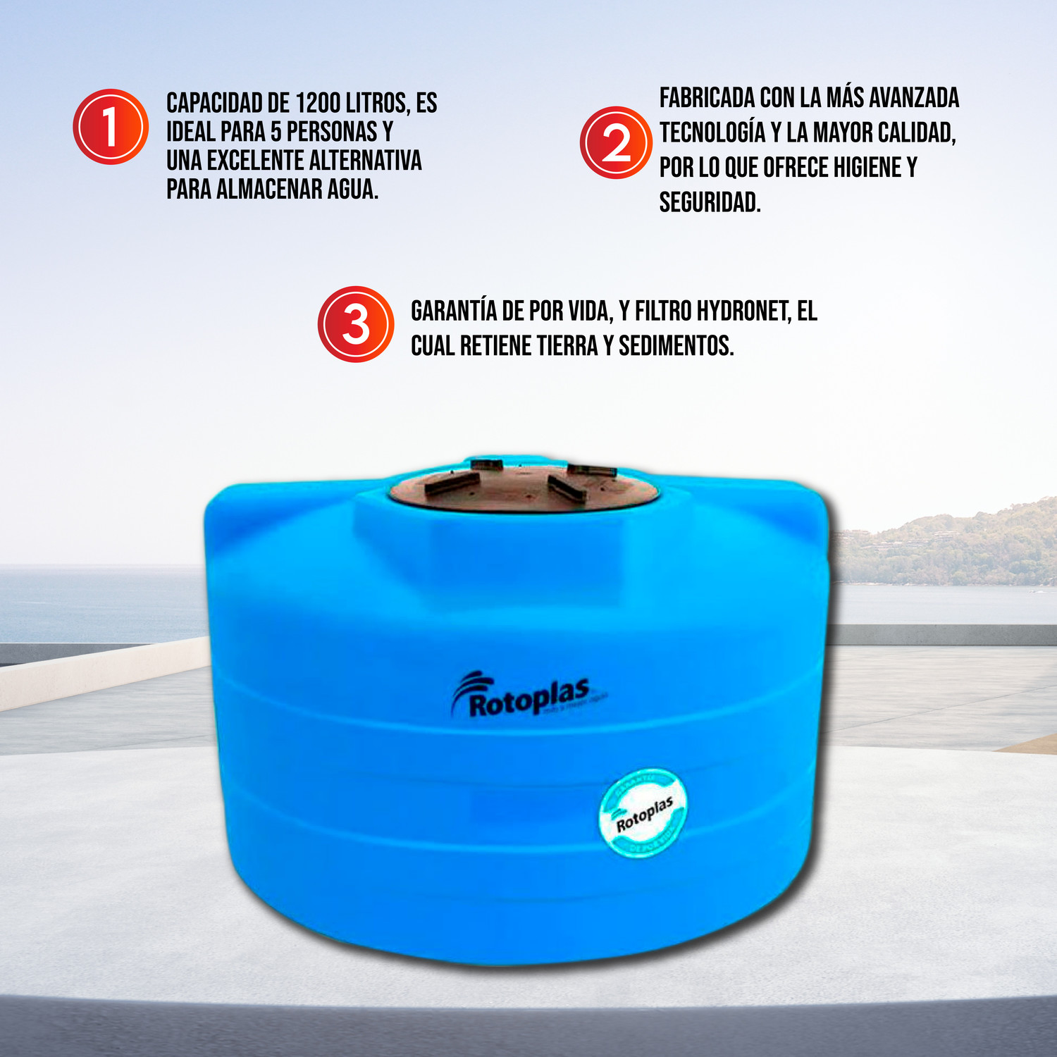 Cisterna Rotoplas Sin Equipo 1200 l