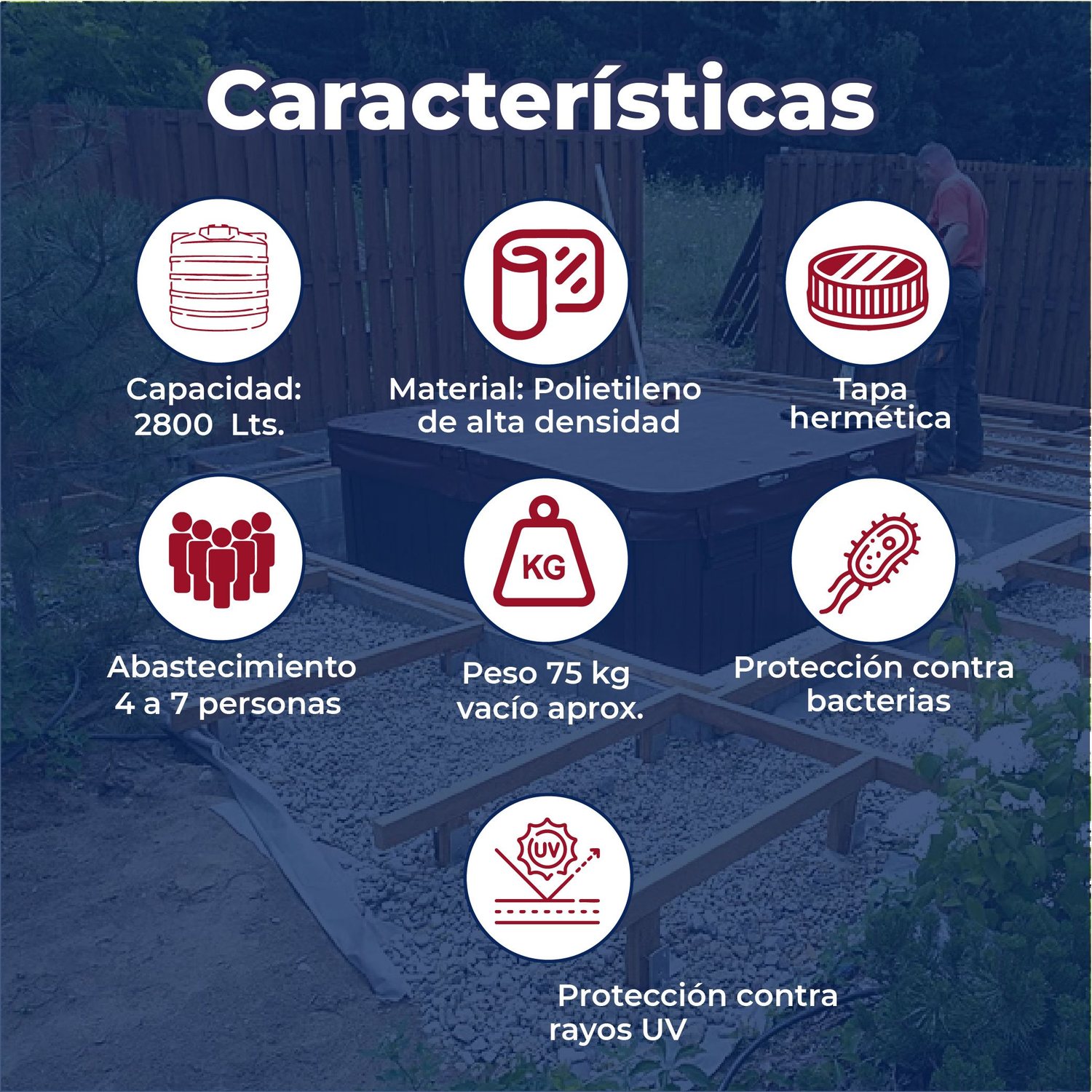 Cisterna Rotoplas Equipada 2800 L Para Almacenar Agua