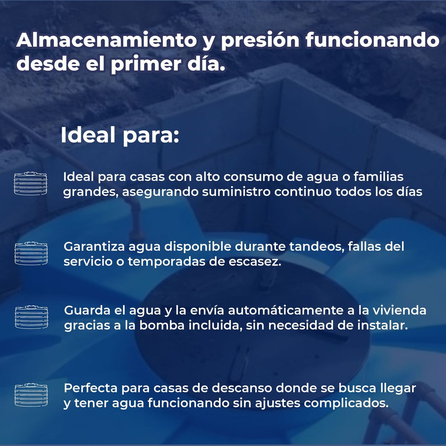 Cisterna Rotoplas Equipada 2800 L Para Almacenar Agua