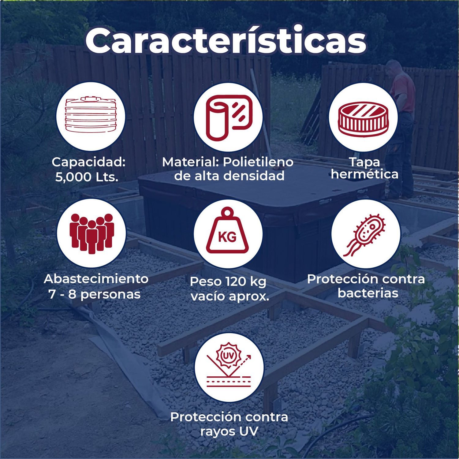 Cisterna Rotoplas Equipada 5000 Litros para Almacenar Agua