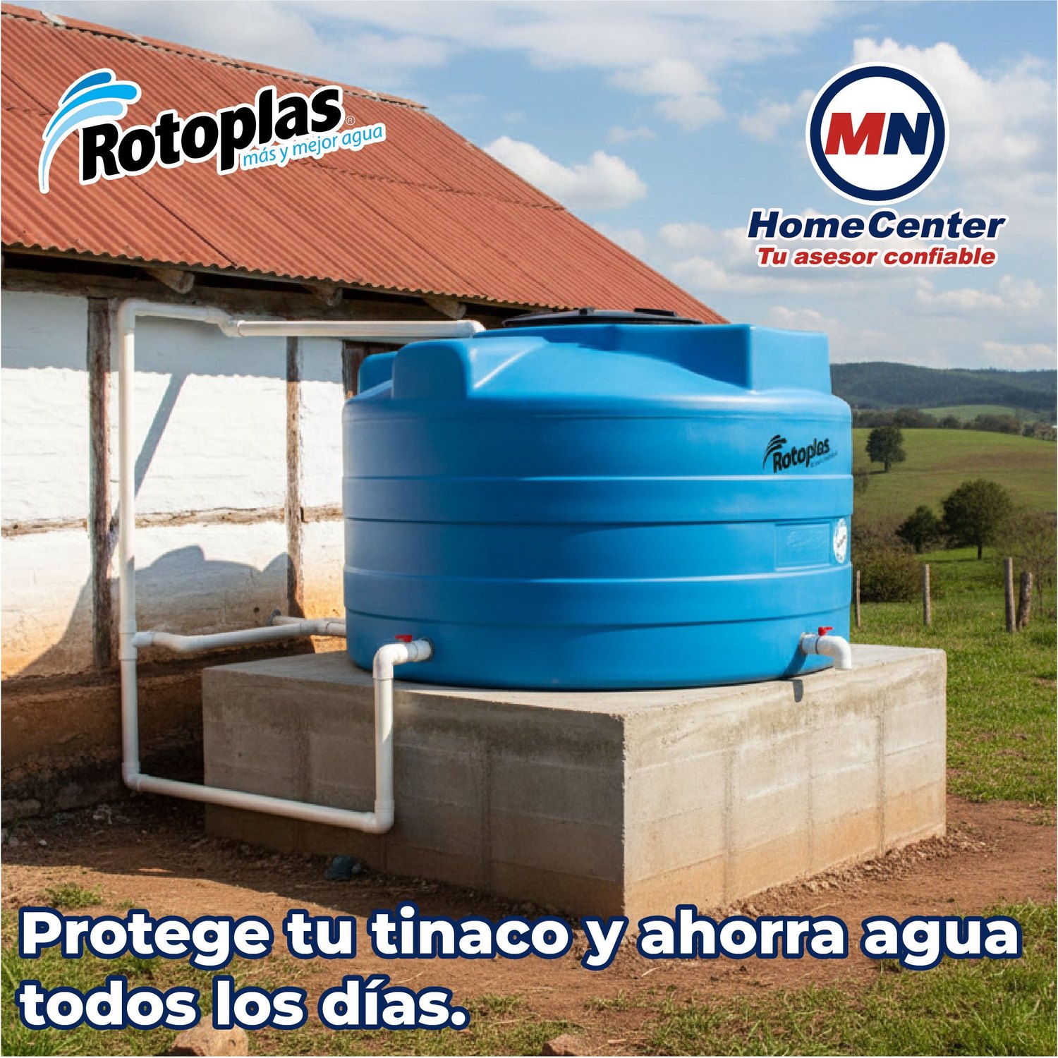Cisterna Rotoplas Equipada 5000 Litros para Almacenar Agua