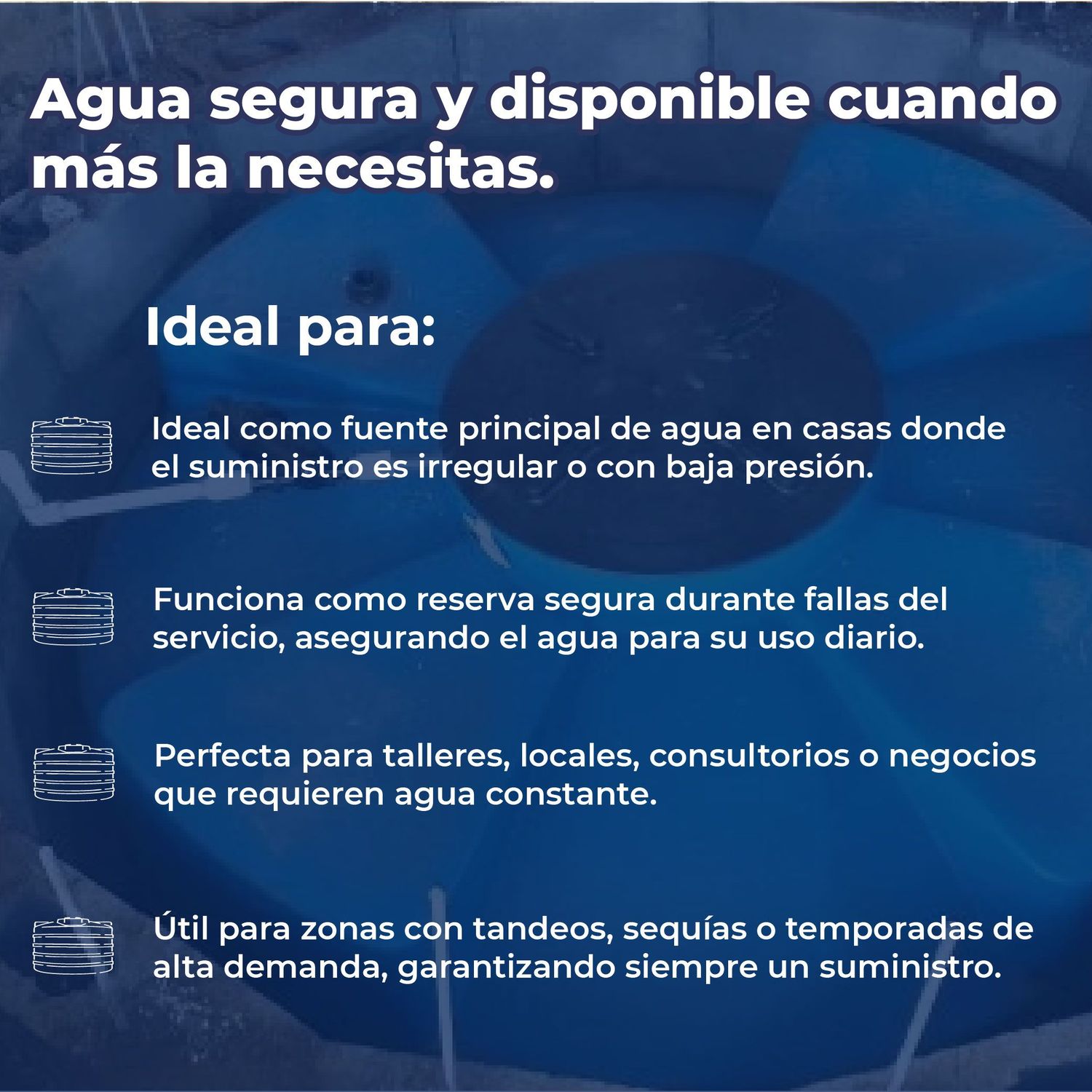 Cisterna Rotoplas Equipada 5000 Litros para Almacenar Agua