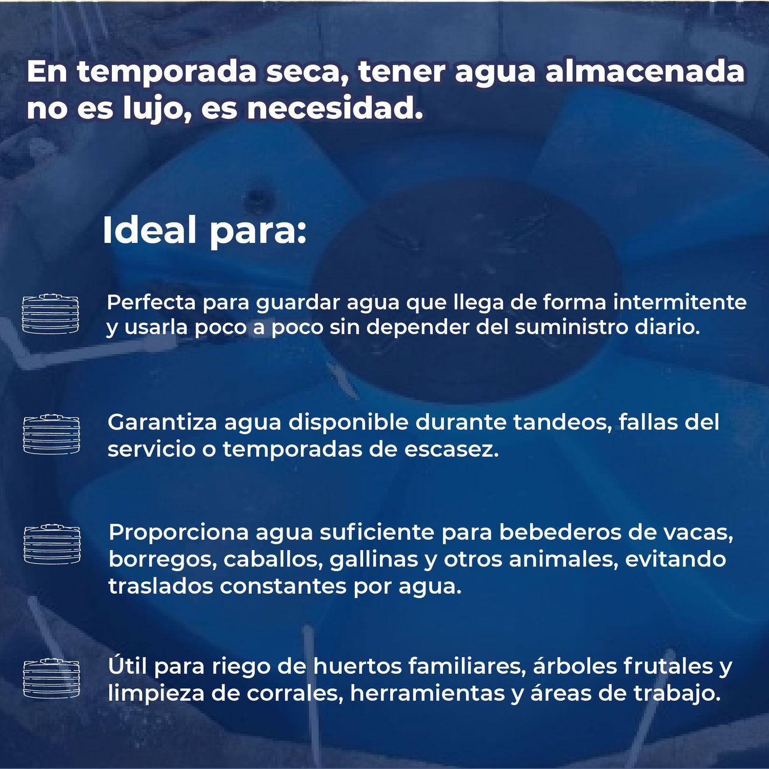 Cisterna Rotoplas Equipada 10,000 L para Almacenamiento de Agua