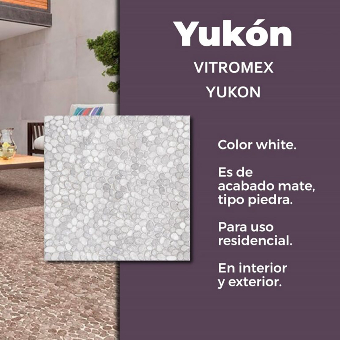 Piso Yukón White Vitromex 55.5 x 55.5 cm