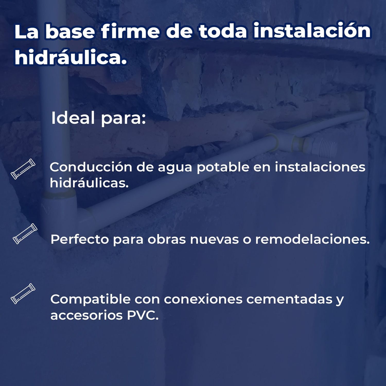 Tubo PVC Hidráulico Cementado 1/2 Cedula 40 6 m