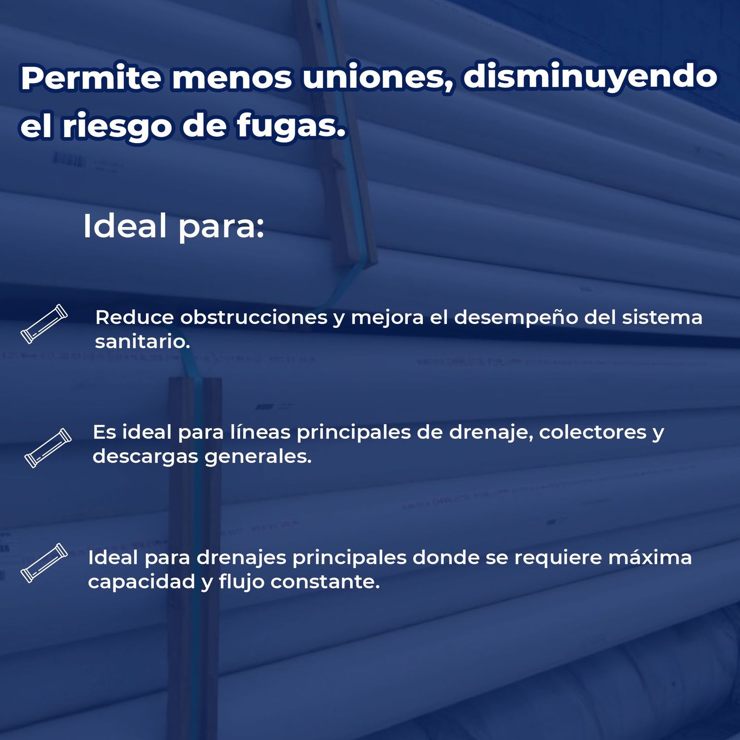 Tubo Sanitario PVC Norma 8 pulg x 6.10 m DTC