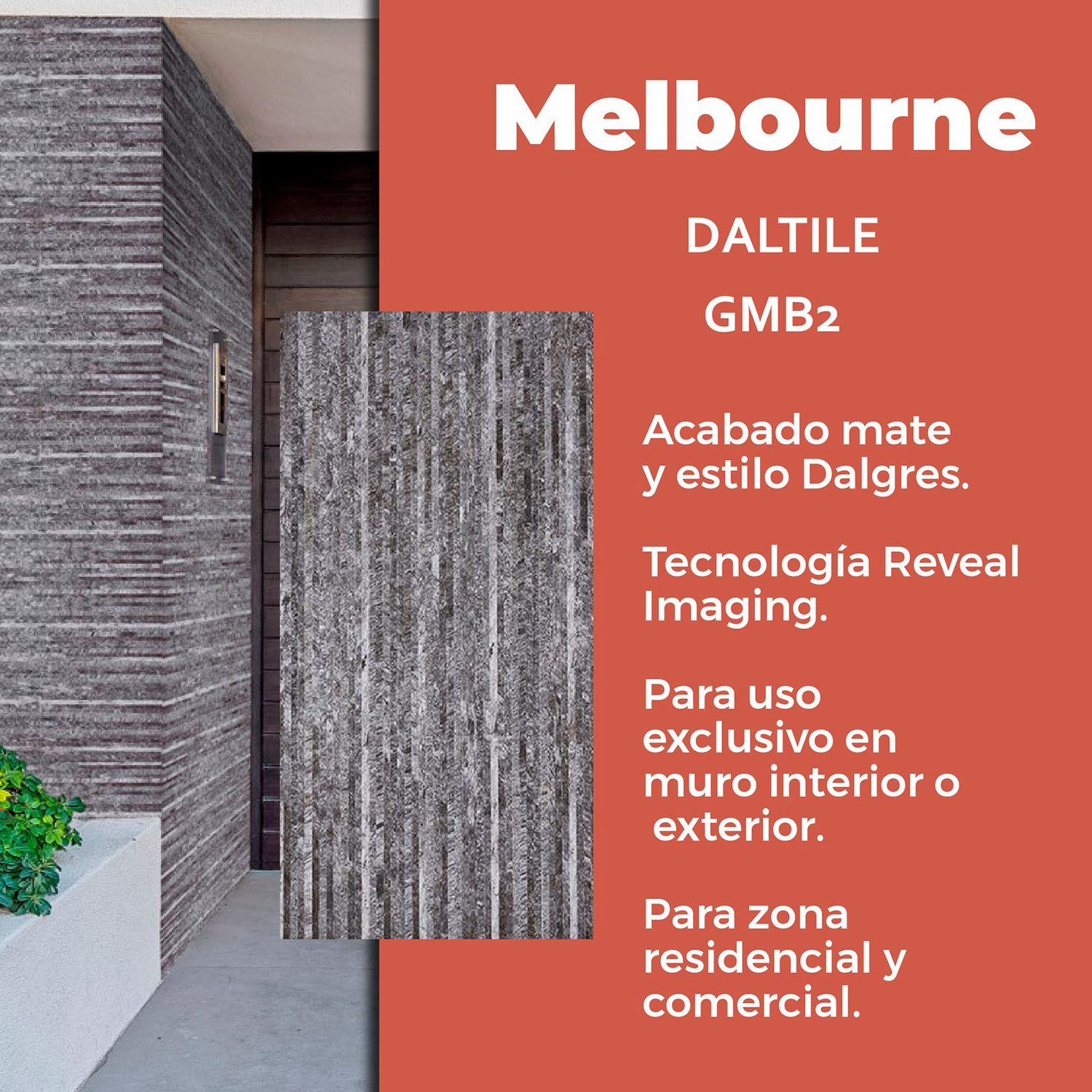Muro Melbourne Gray Daltile 45 x 90 cm Rectificado