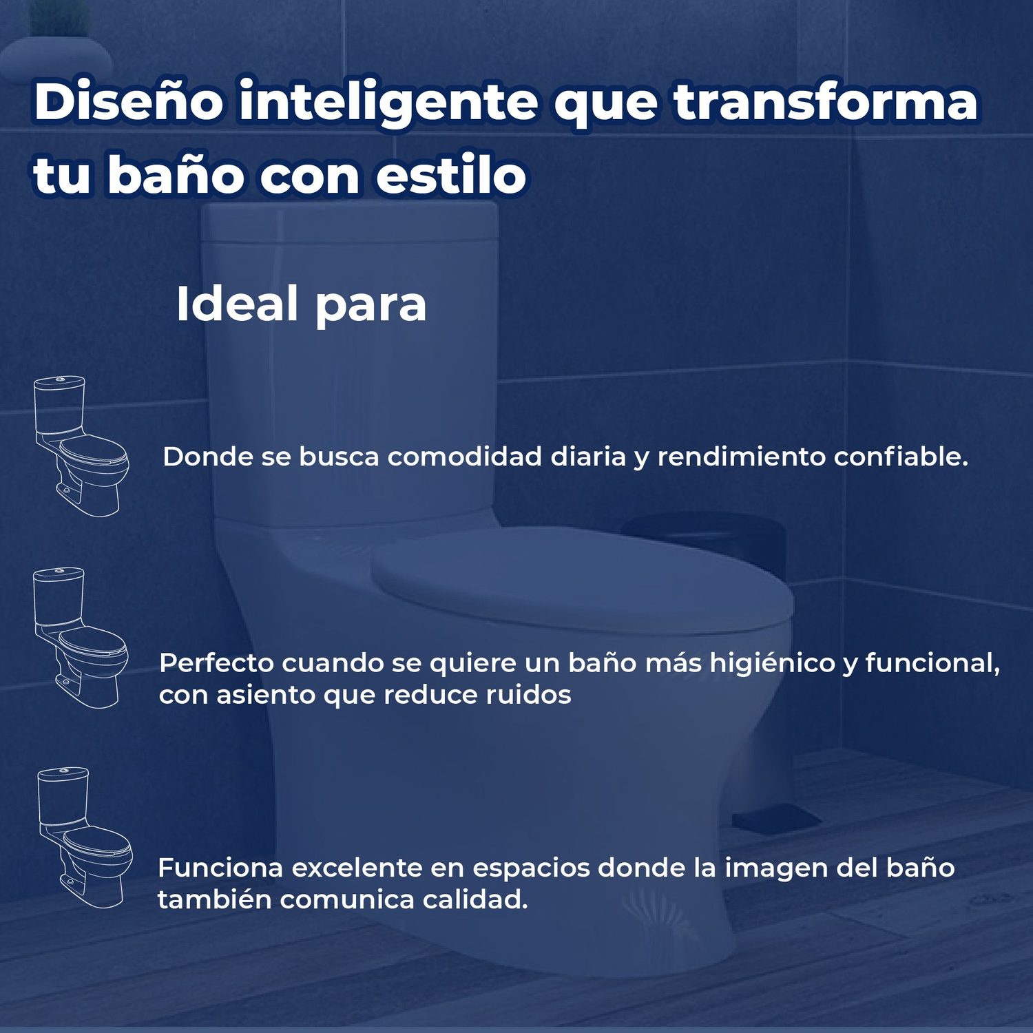 Sanitario WC dos piezas Miura Alargado Helvex 4.8 L