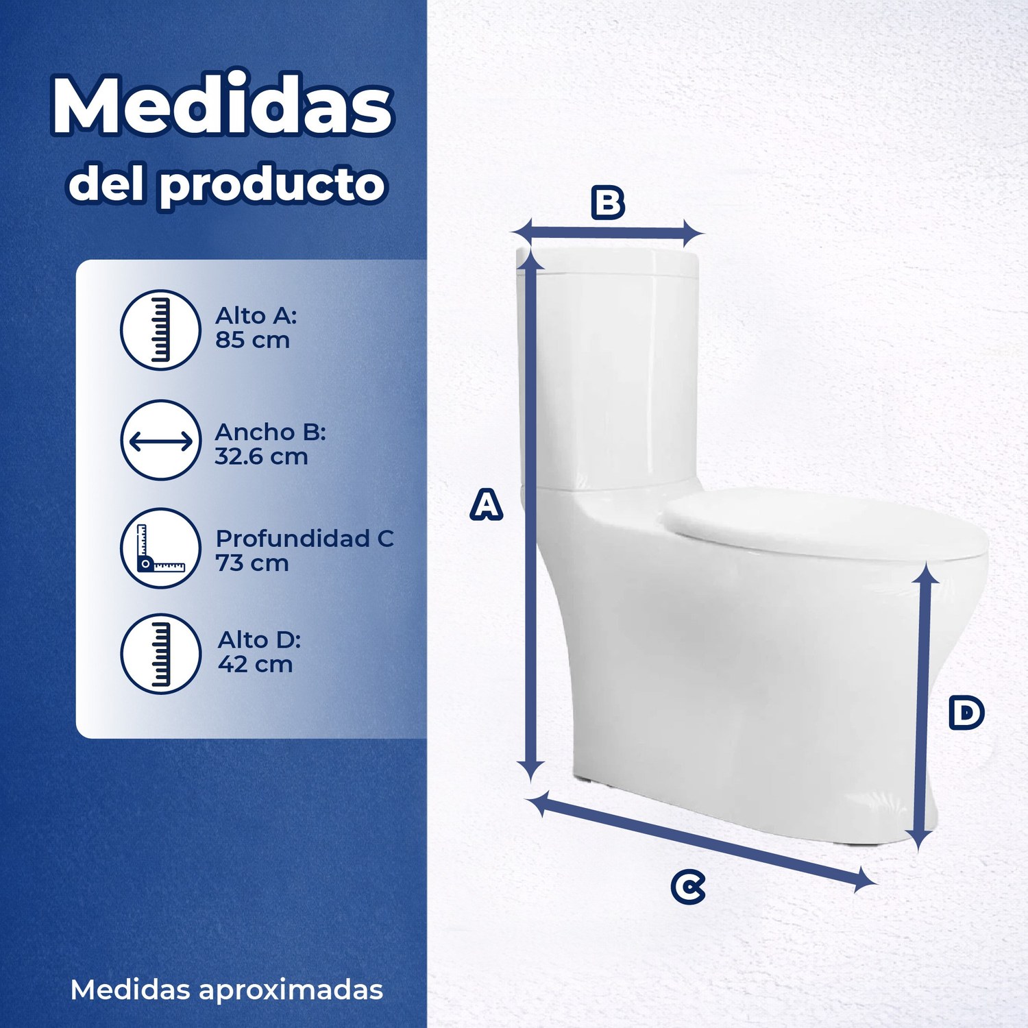 Sanitario WC dos piezas Miura Alargado Helvex 4.8 L