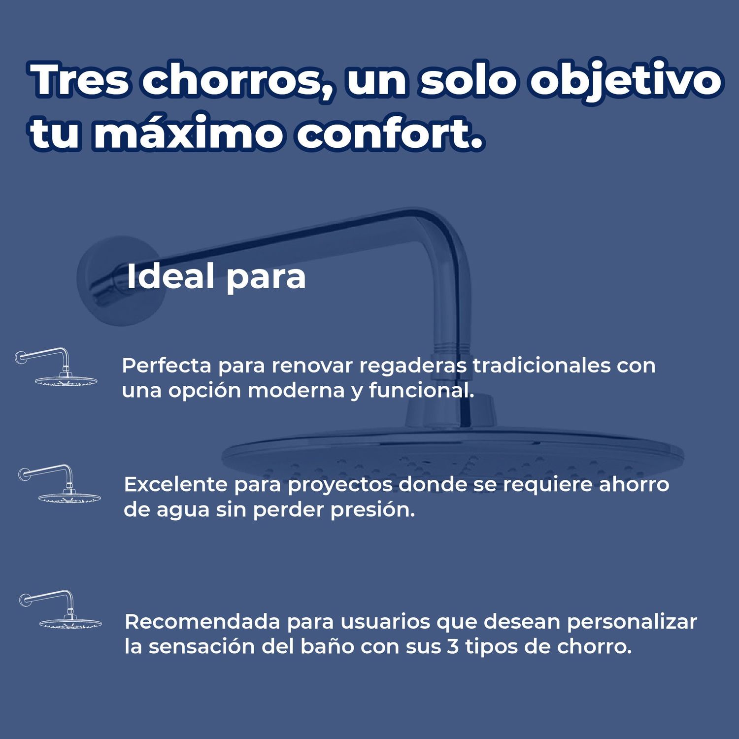 Regadera Redonda Multichorro 10 pulg Cromo Helvex H-3302