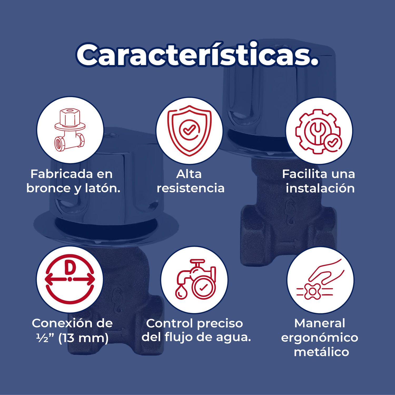 LLave Individual Para Regadera Maneral y Chapetón Empotrar Rugo