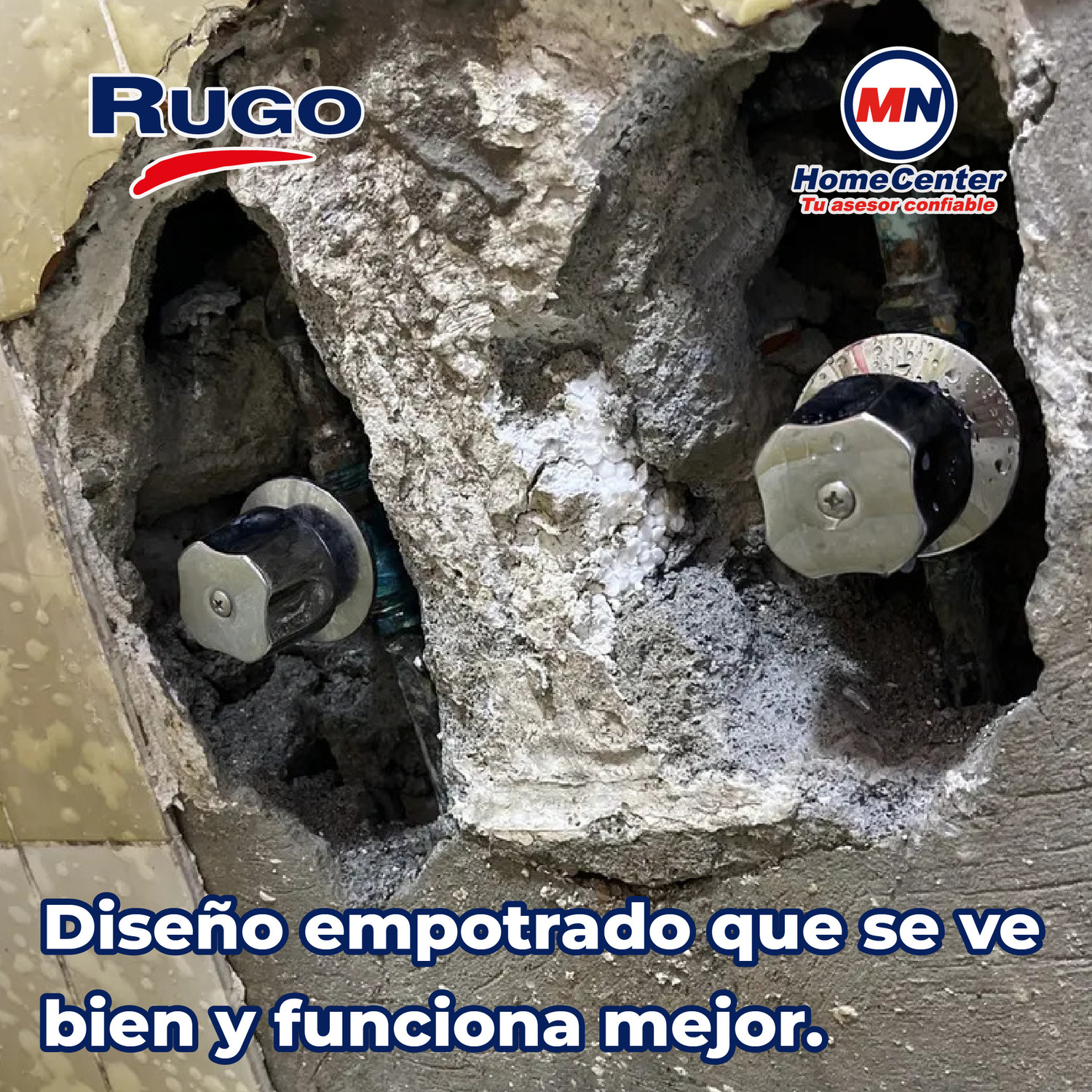 LLave Individual Para Regadera Maneral y Chapetón Empotrar Rugo