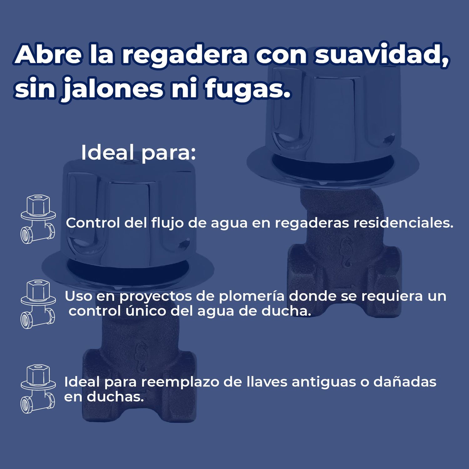 LLave Individual Para Regadera Maneral y Chapetón Empotrar Rugo