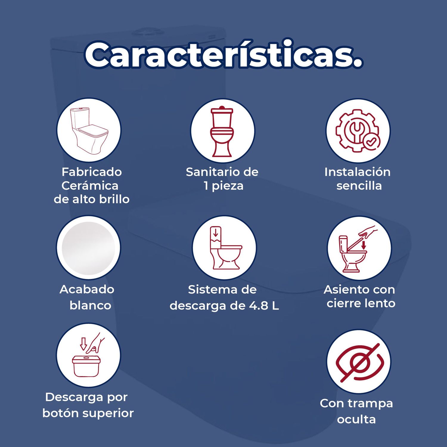 Sanitario WC One Piece Blanco Capri Plus Ecológico 4.8 L Helvex