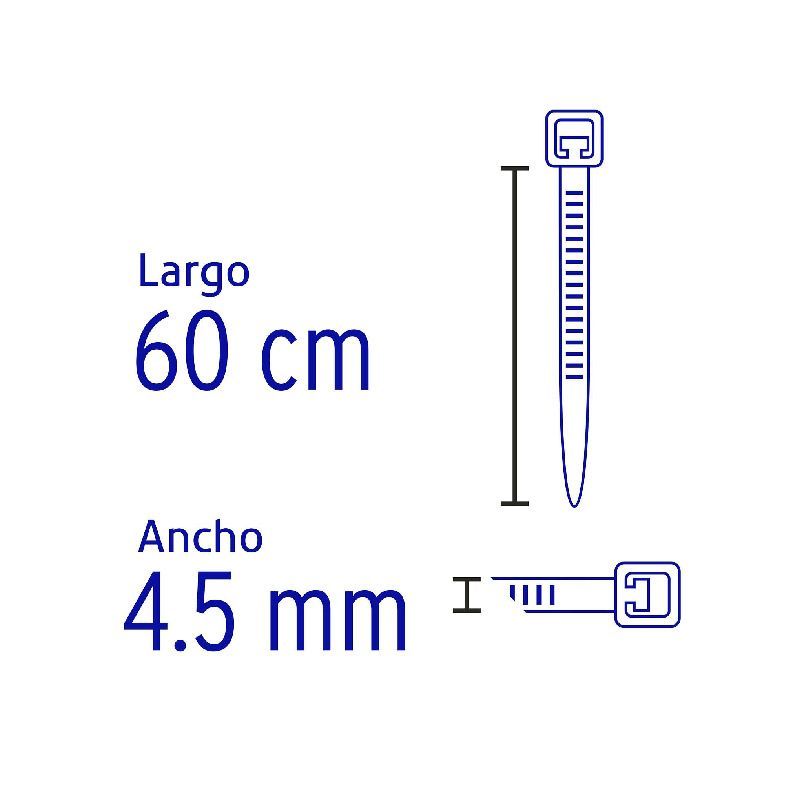Cincho Plástico Volteck Natural 60 cm Tensión 22 kg