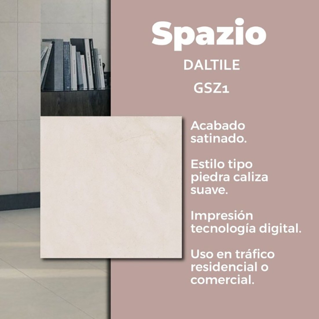 Piso Spazio Crema Daltile 75x75 cm Rectificado