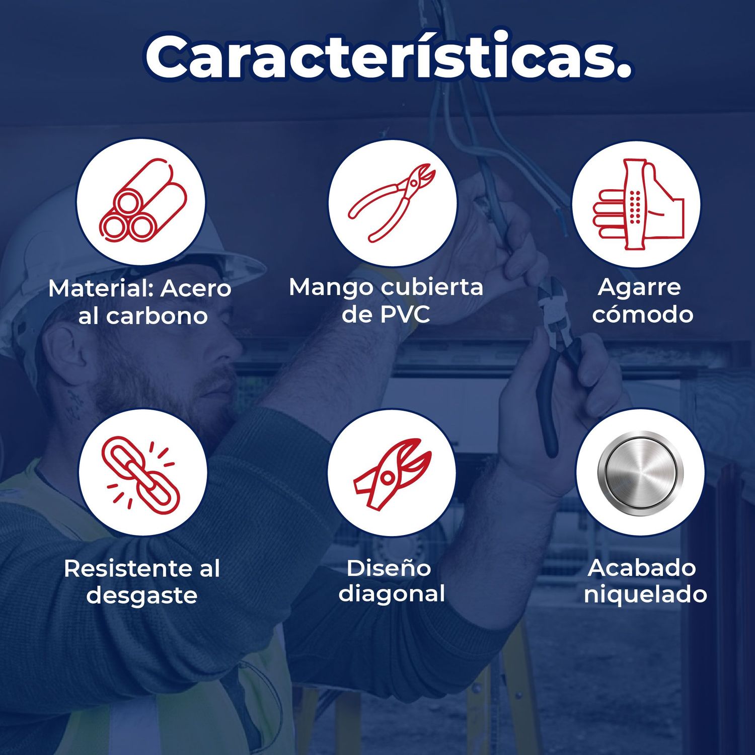 Pinza de Corte Diagonal Pretul 8 pulgadas Mango de PVC