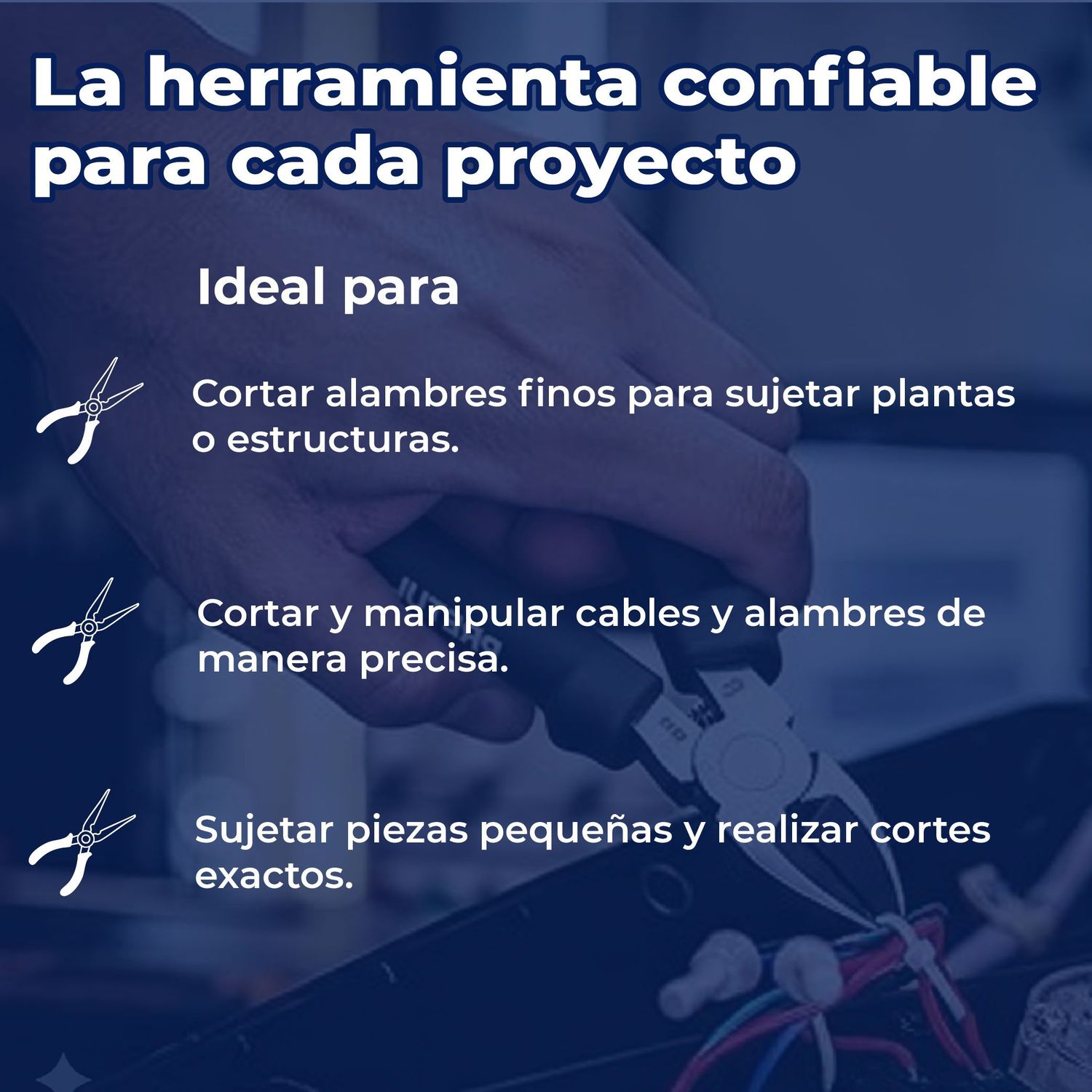 Pinza de punta y corte 8" mango de pvc pretul