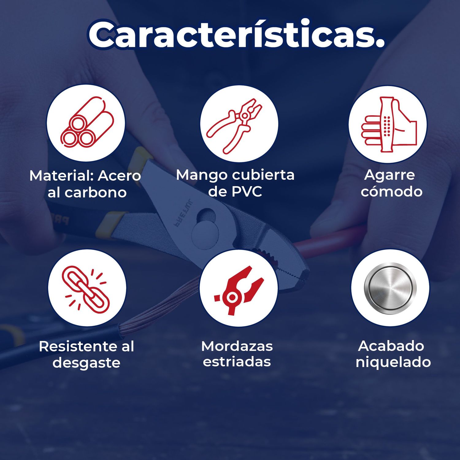 Pinza de chofer 8" mango de pvc Pretul