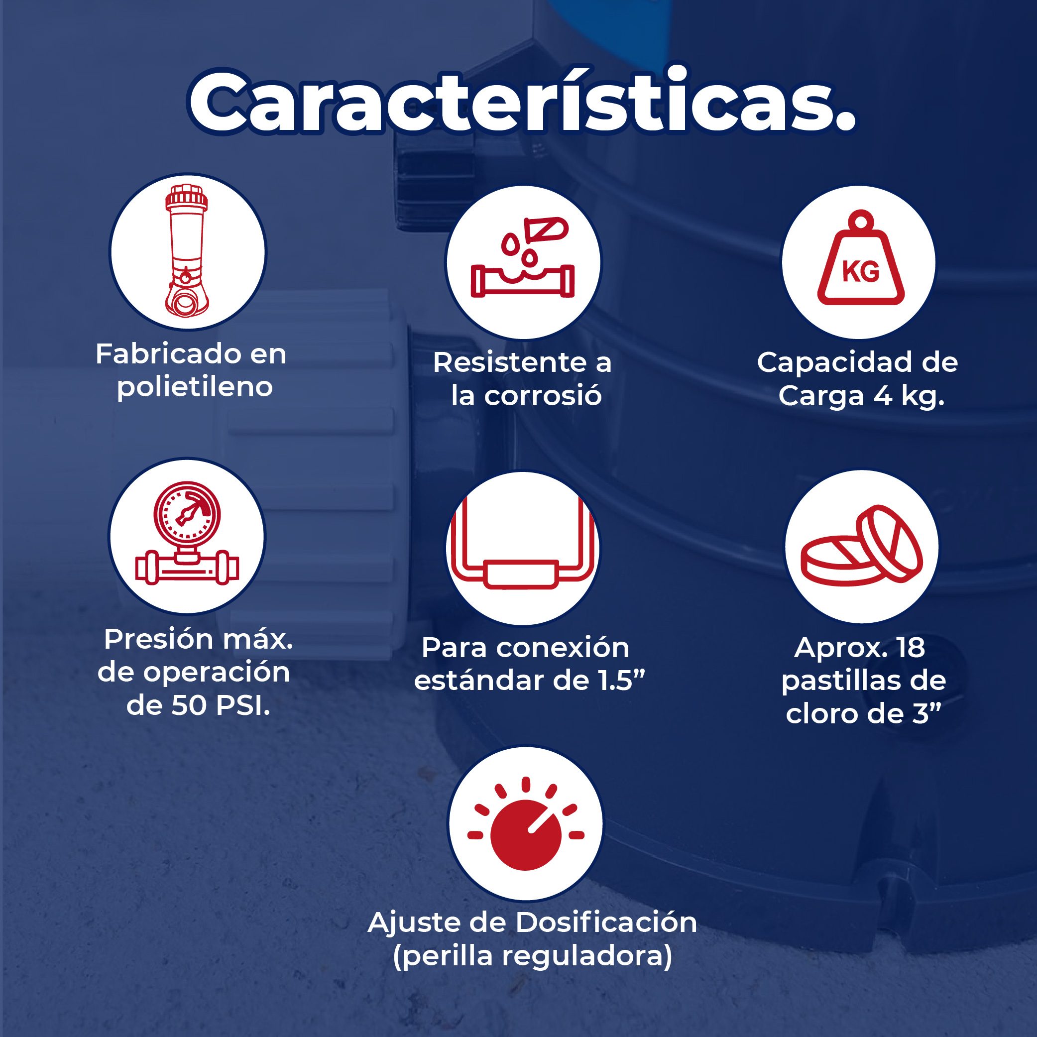 Clorador Automático En Linea 4kg Para Piscinas Albercas