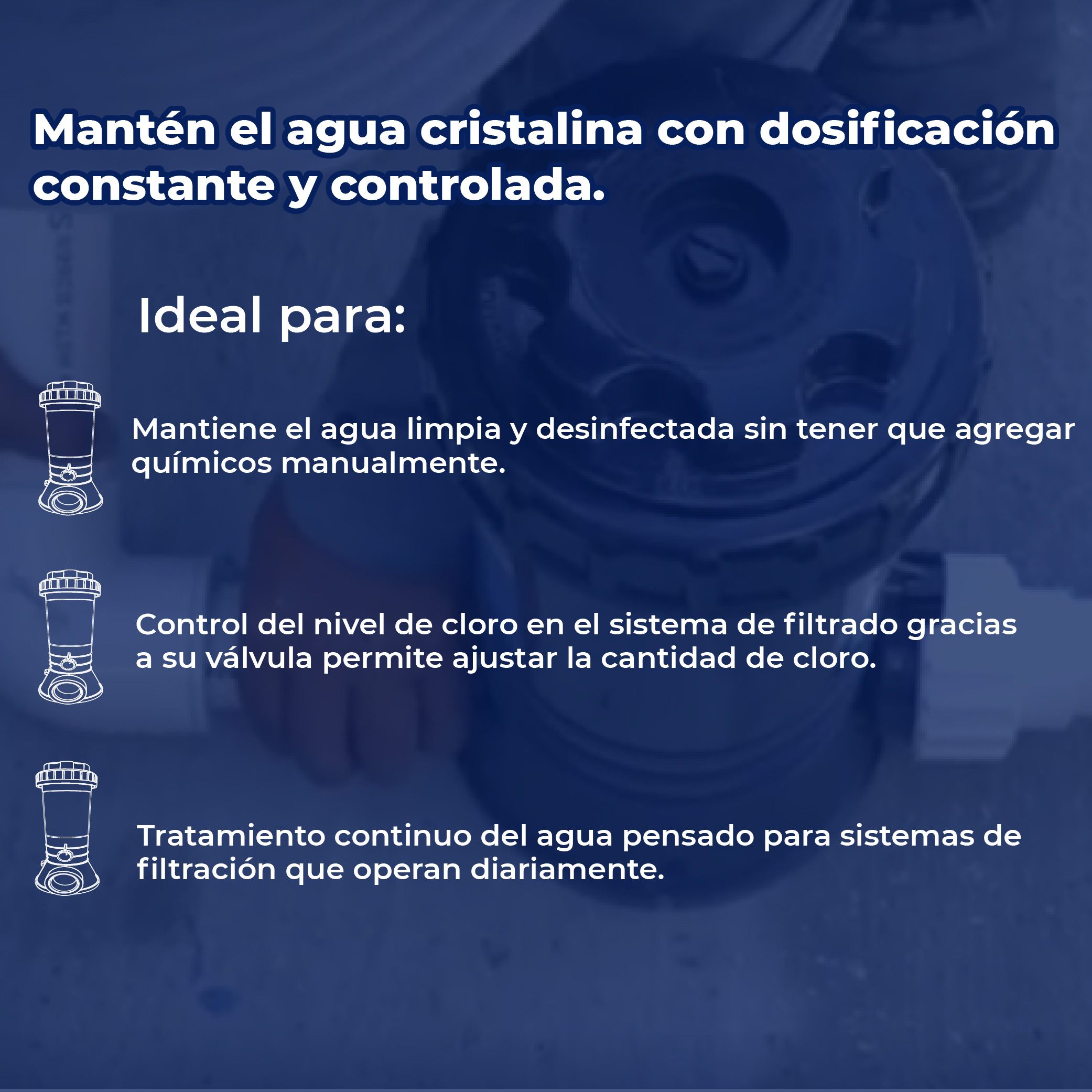 Clorador Automático En Linea 4kg Para Piscinas Albercas