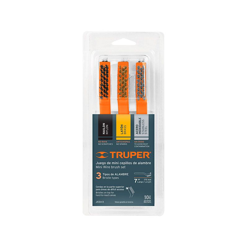 Juego 3 Minicepillos Truper JCEA-3