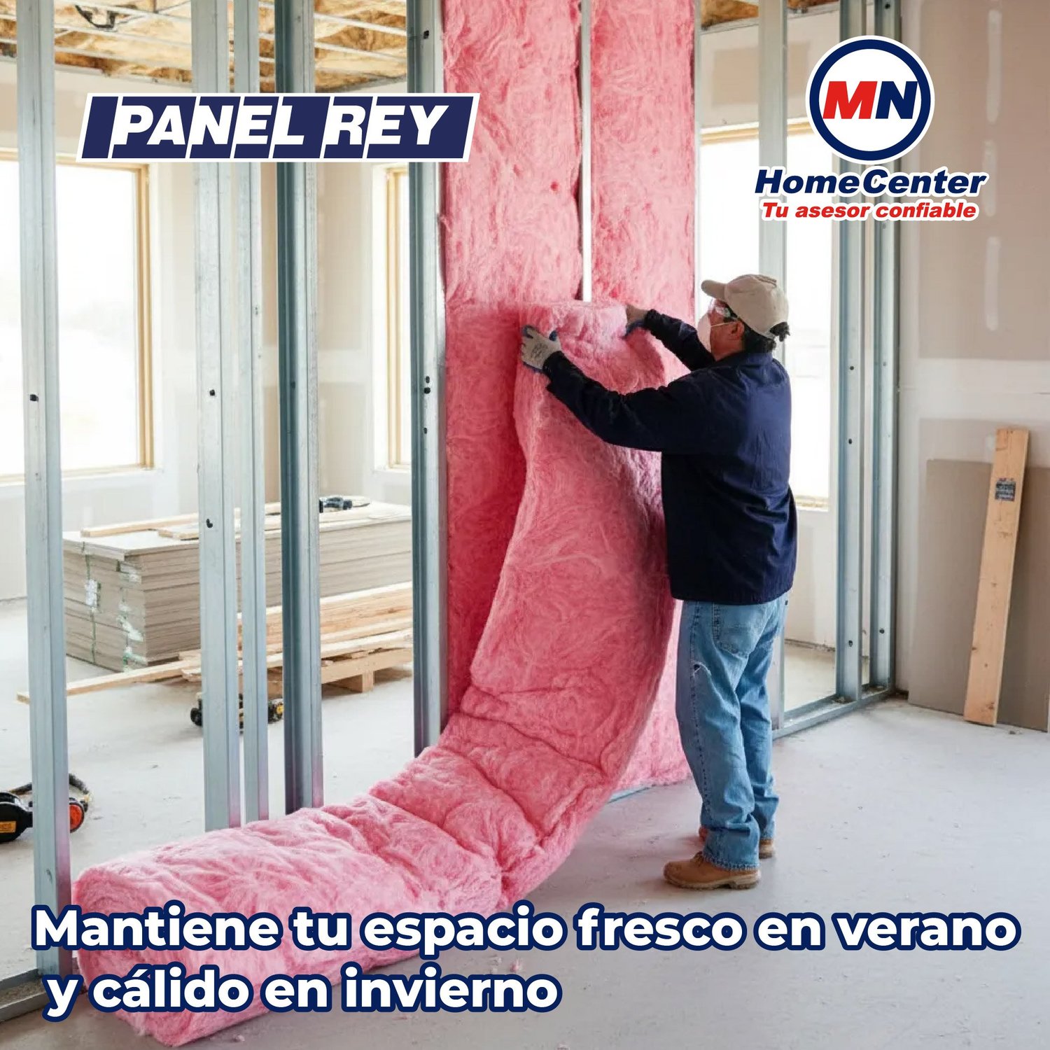 Aislamiento Fibra Vidrio R8 Panel Rey 0.61 x 30.48 m