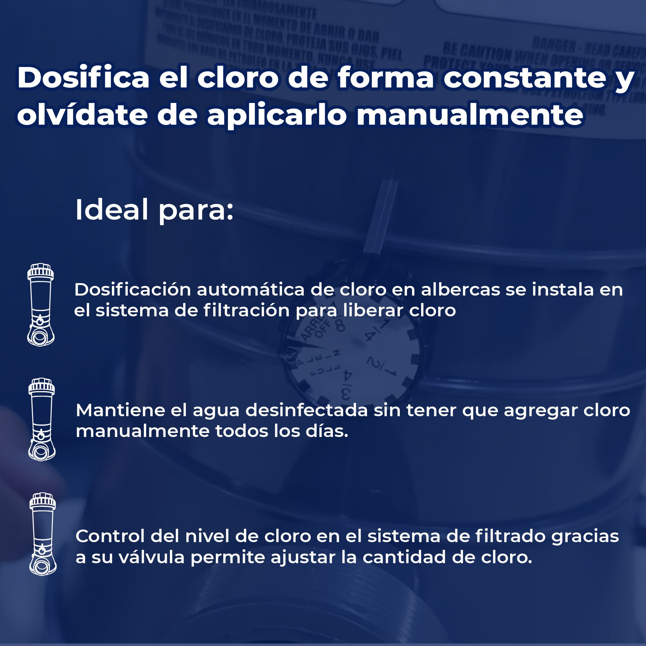 Clorador Automático Para Pastilla en Linea C/Válvula 2 KG