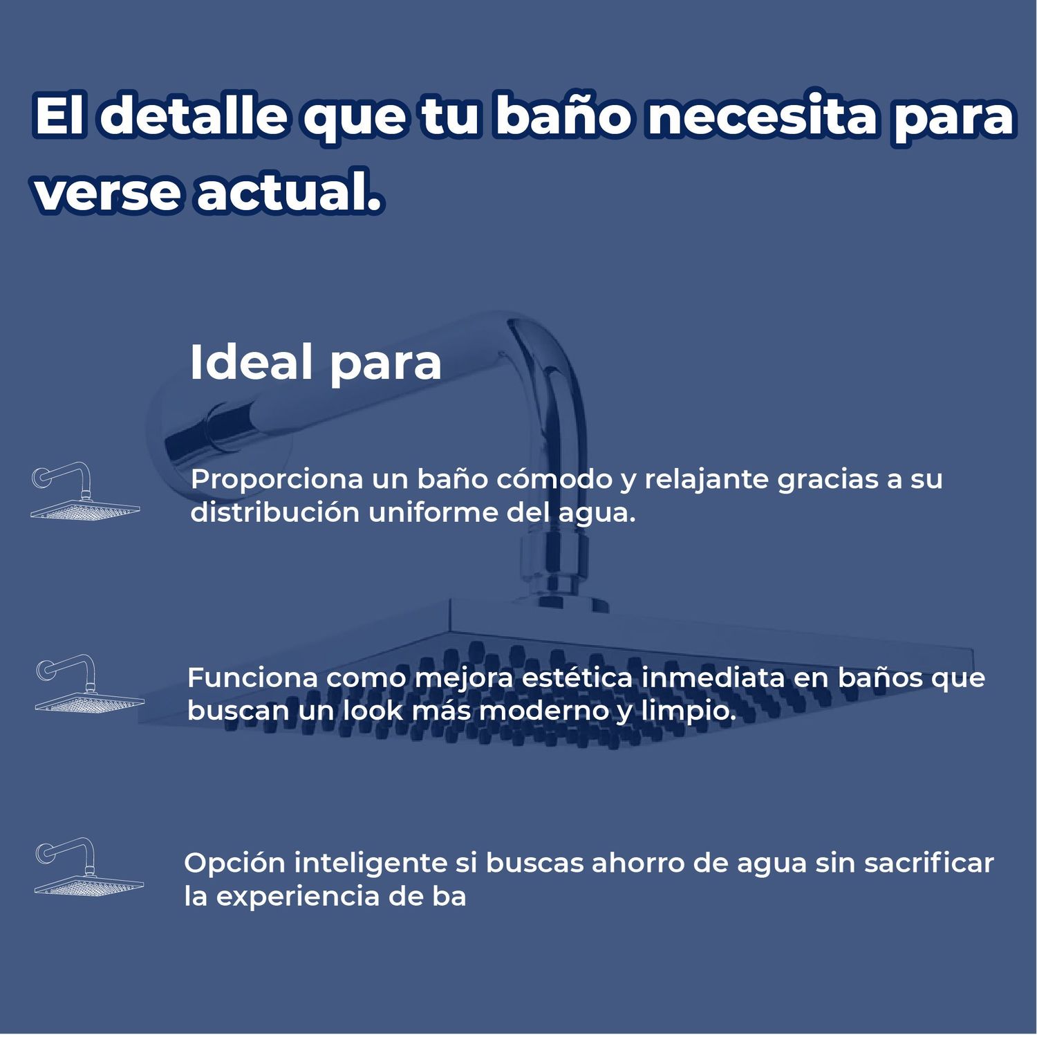 Regadera de Chorro Fijo Cuadrada Proyecta REC-02