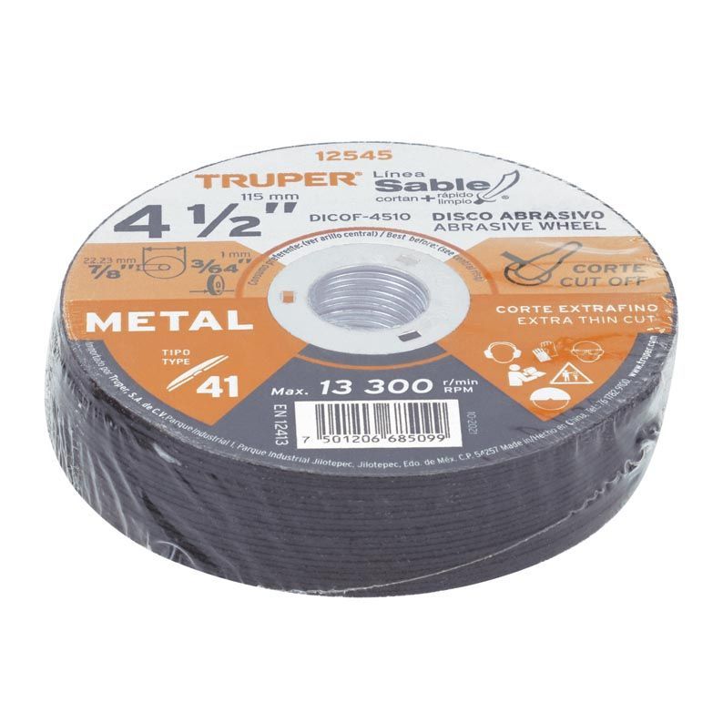 Disco de Corte Extrafino 4 1/2 Truper