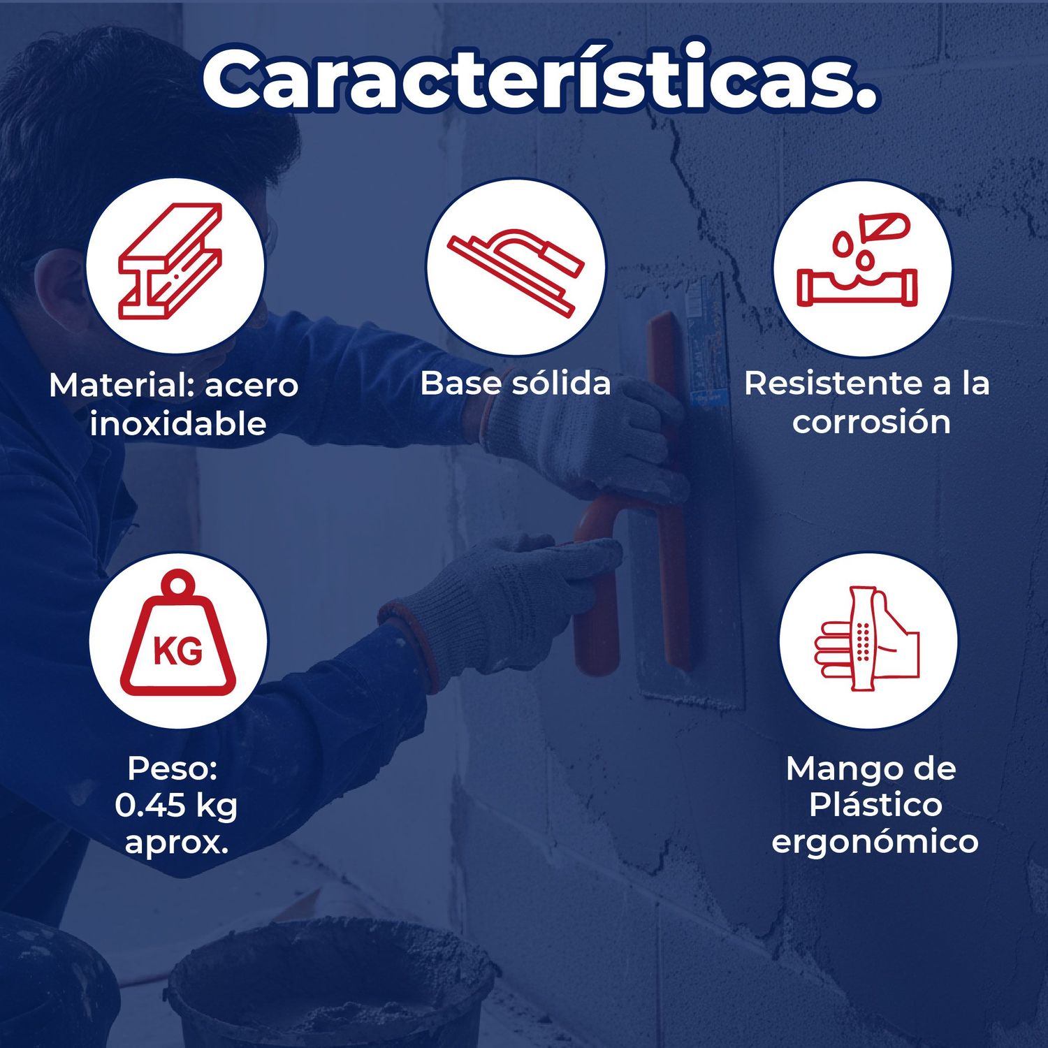 Llana 11" Canto Recto 6 Remaches Pango Plástico Truper