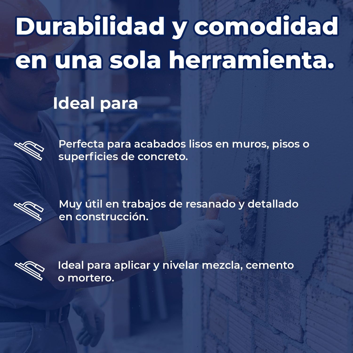 Llana 11" Canto Recto 6 Remaches Pango Plástico Truper