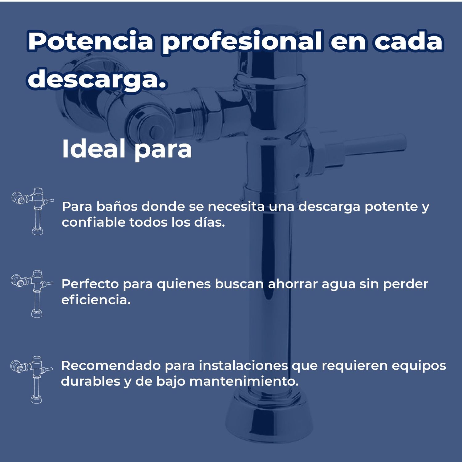 Fluxómetro de Manija Helvex para WC 110-38-3.5 Cromo