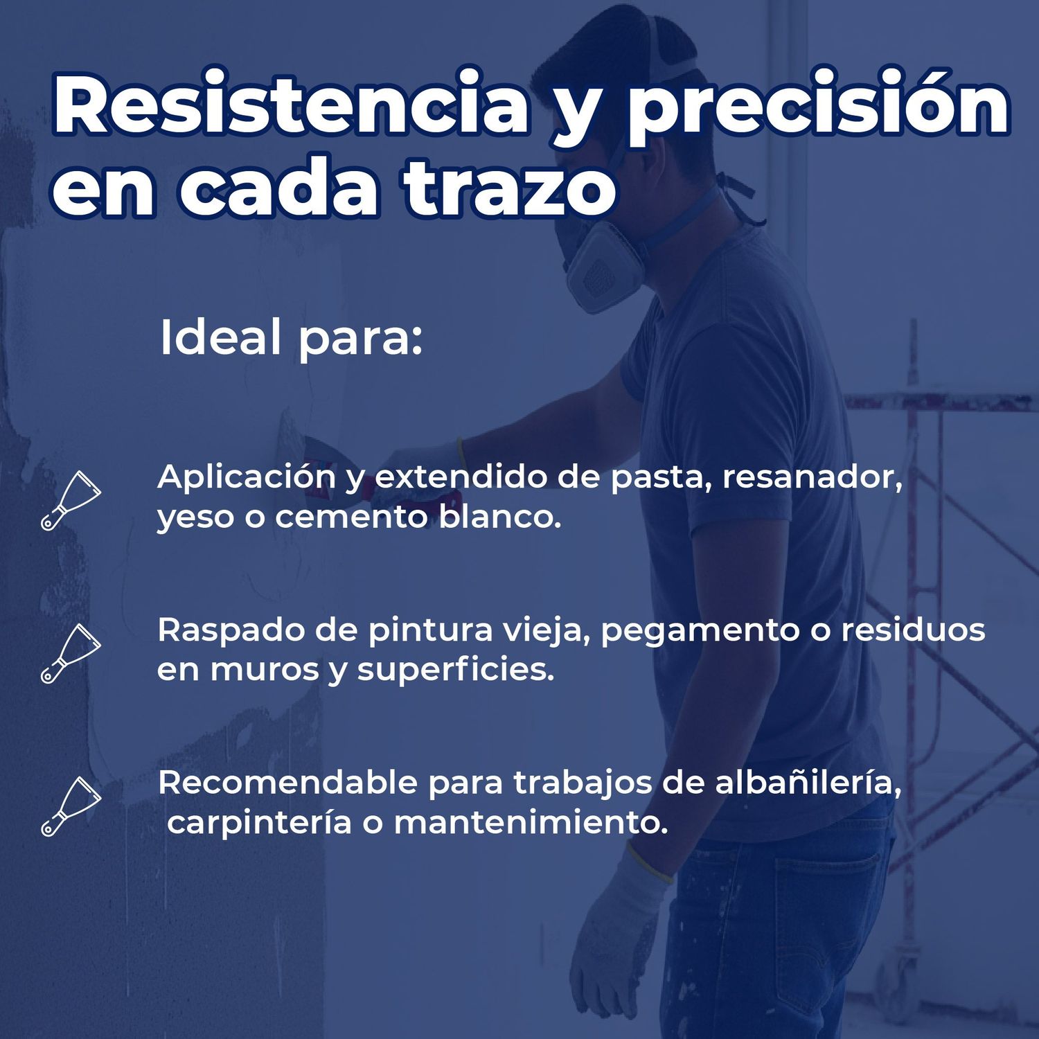 Espátula recta acero rígido 2 Pulgadas con mango de plástico BYP