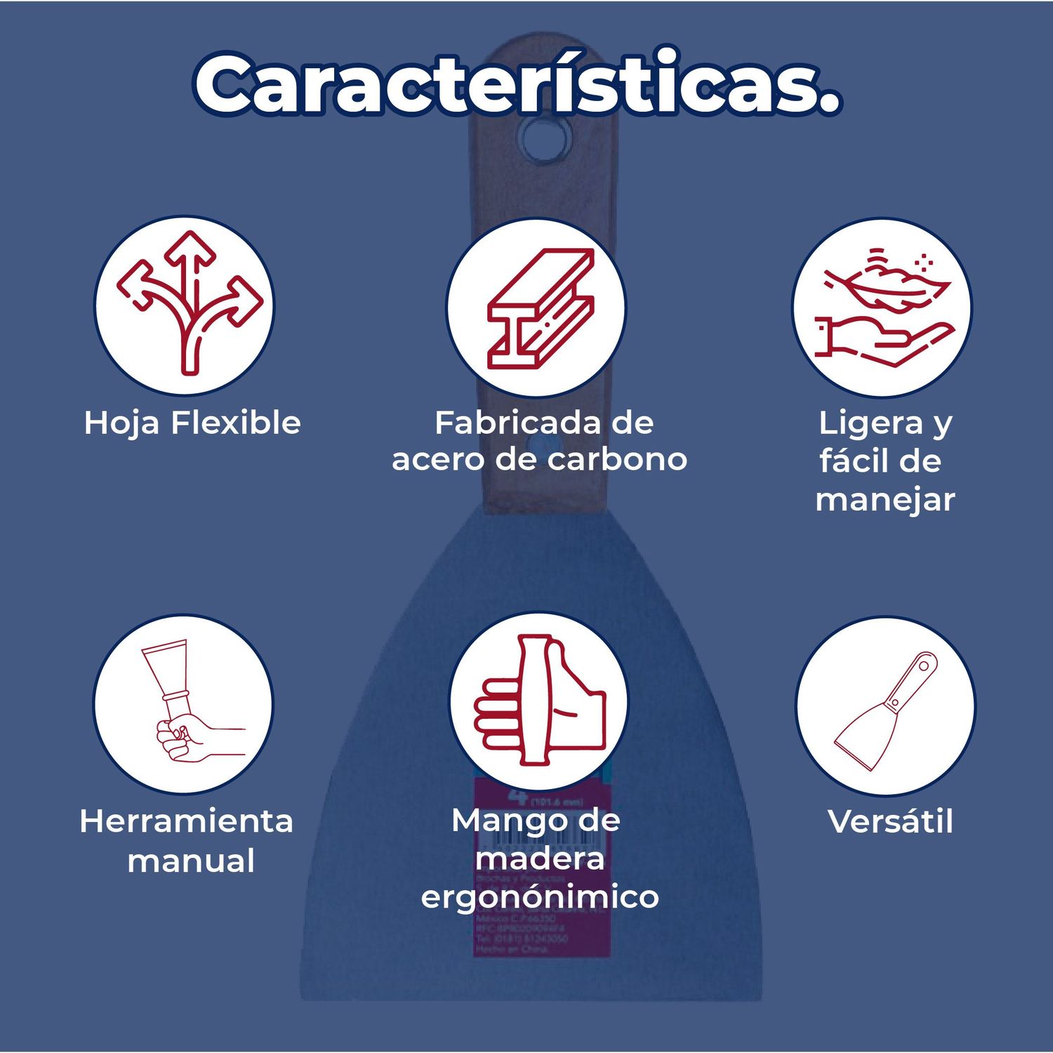 Espátula Byp Mango Madera Flexible 4 pulg