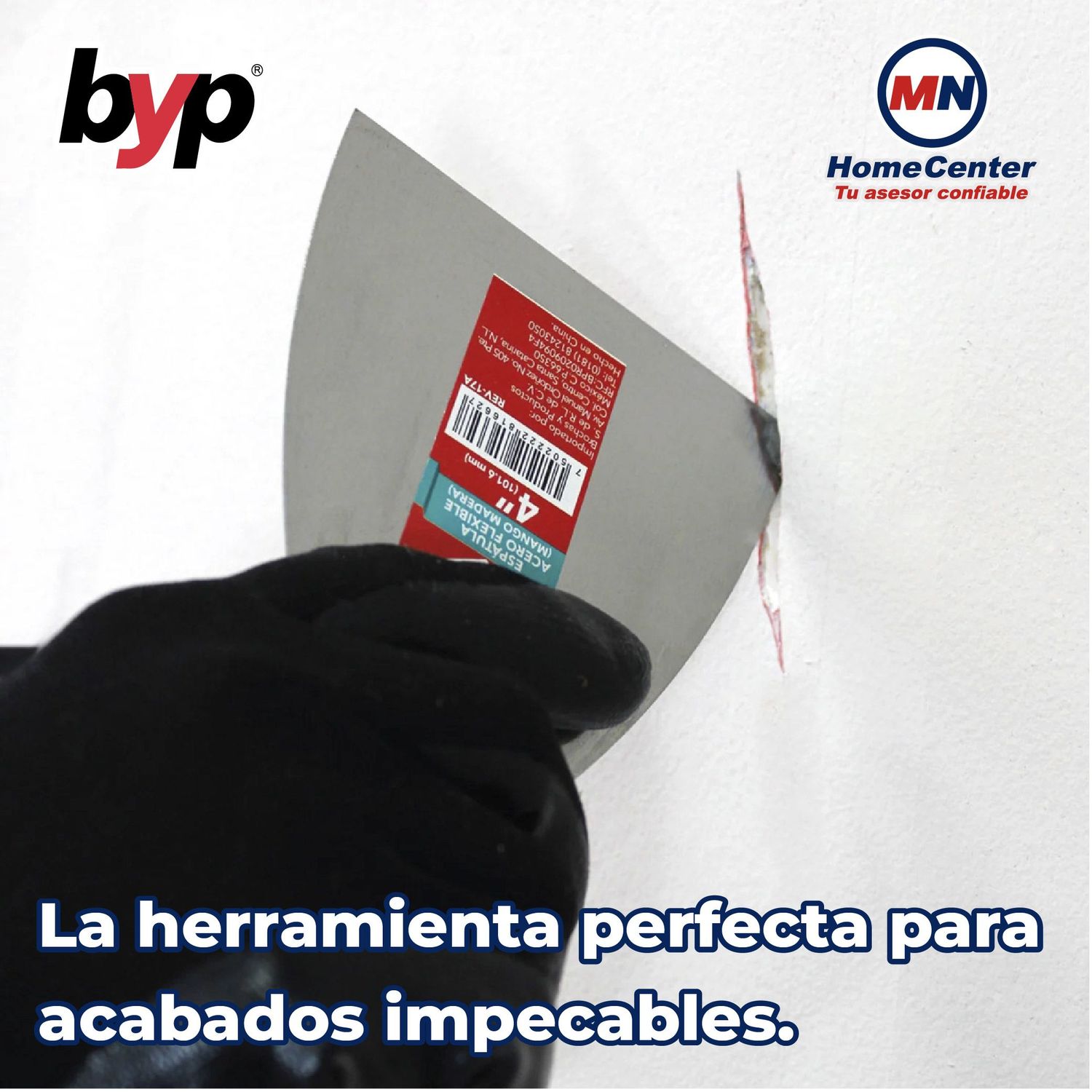 Espátula Byp Mango Madera Flexible 4 pulg