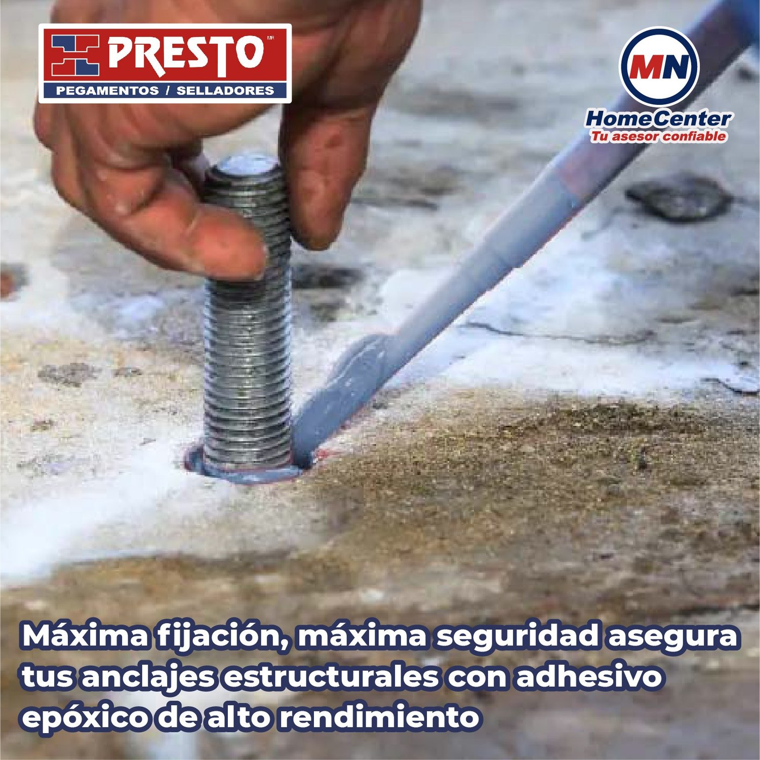 Anclaje Epóxico Estructural Presto Cartucho 645 ml