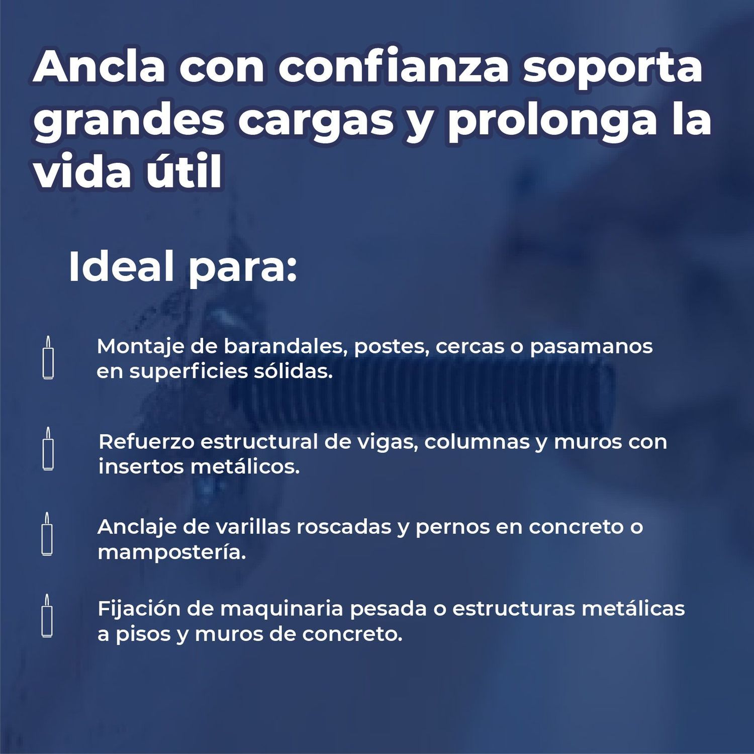 Anclaje Epóxico Estructural Presto Cartucho 645 ml