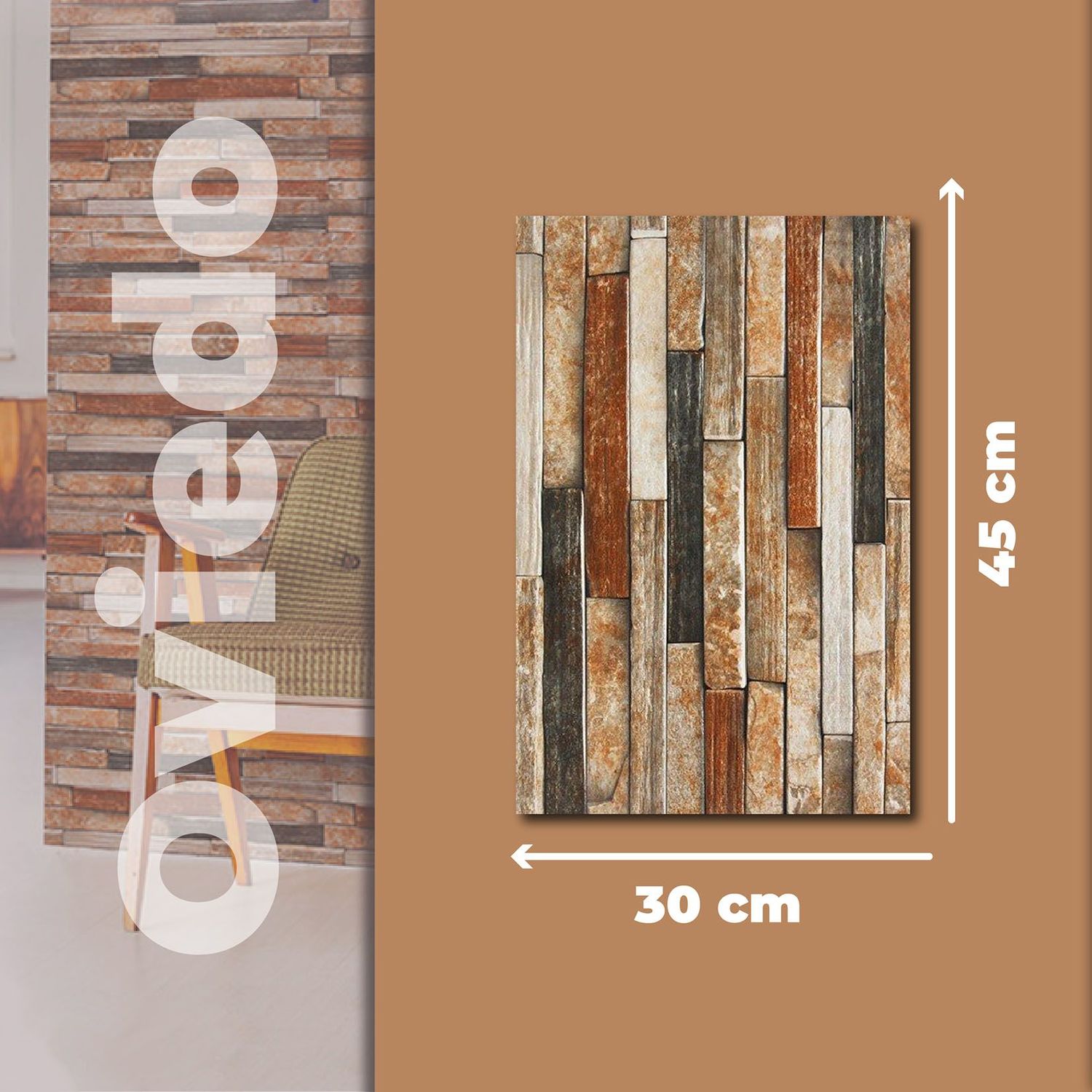 Fachaleta Oviedo Foncer 30 x 45 cm Kinabalu