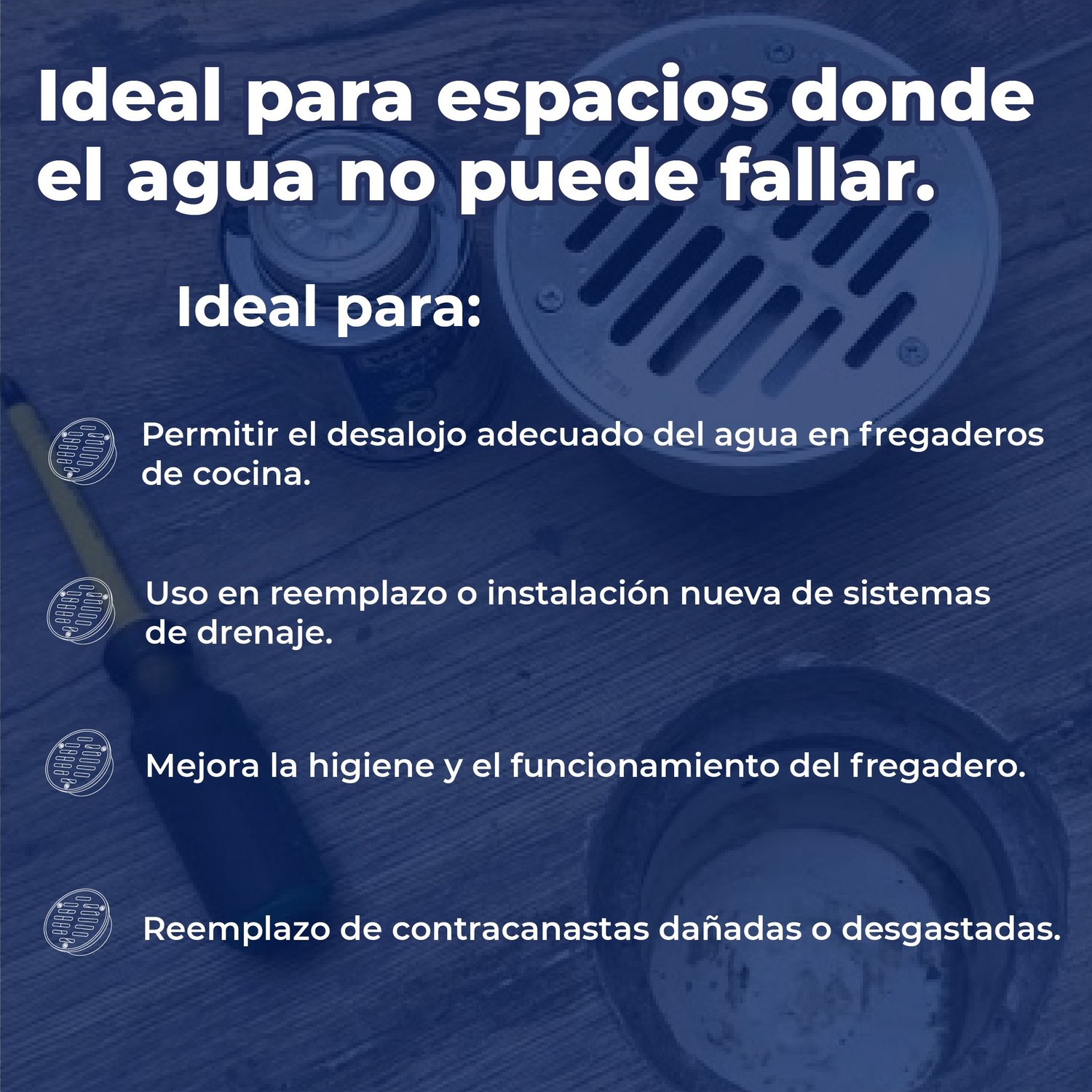 Coladera Universal Redonda Con Rejilla Acero Inoxidable Coflex