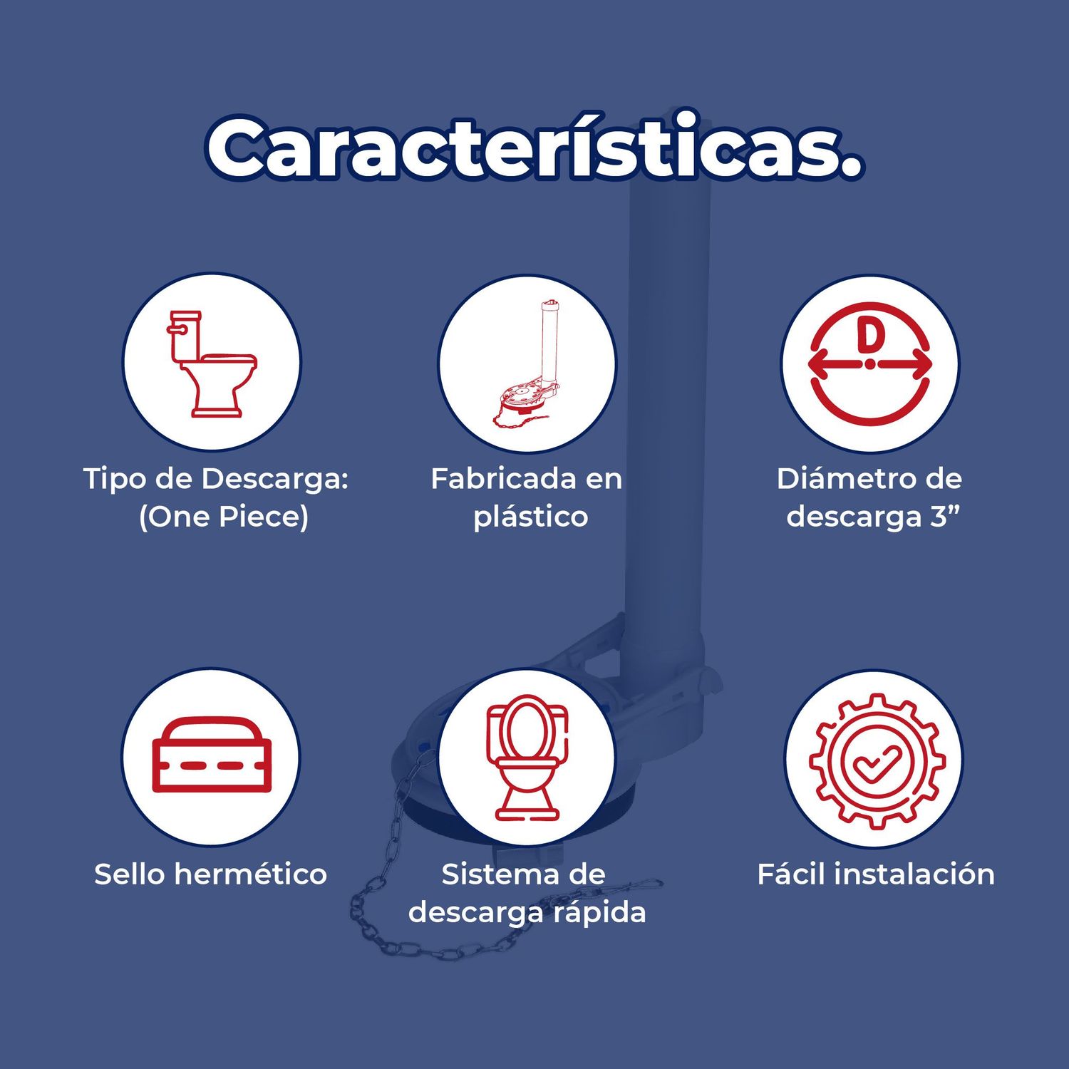 Válvula de Descarga Para WC One Piece 3 Pulgadas