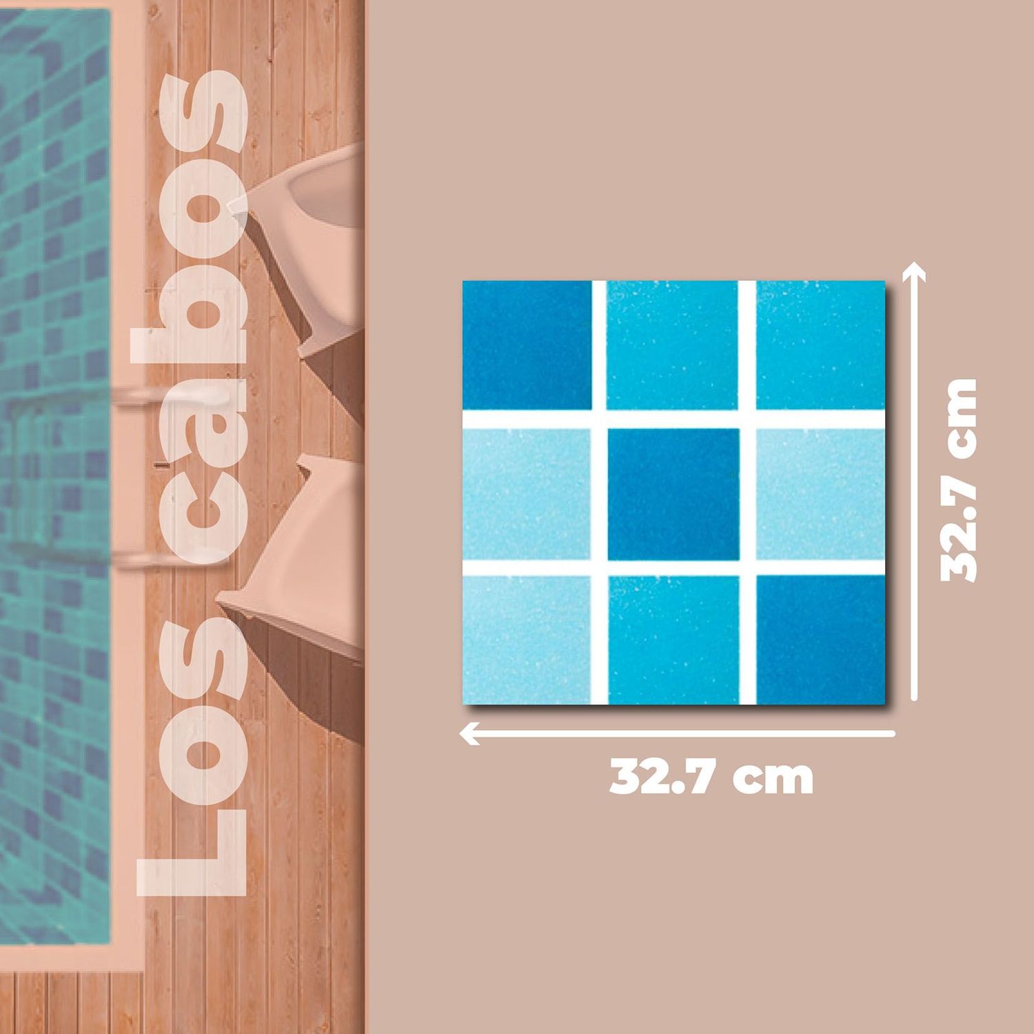 Mosaico Para Alberca Los Cabos Foncer 32.7x32.7 cm