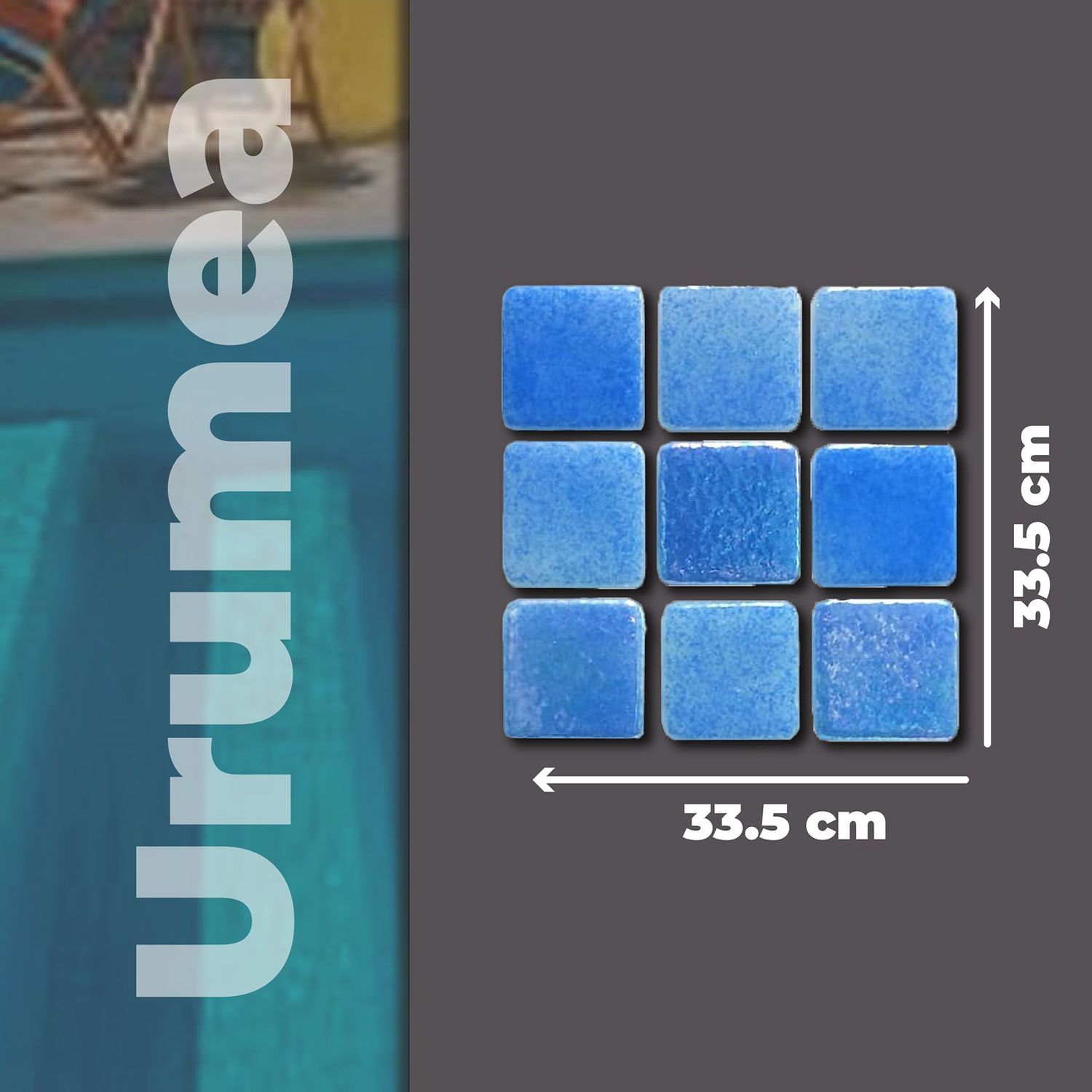 Mosaico Para Alberca Urumea Foncer 33.5x33.5 cm