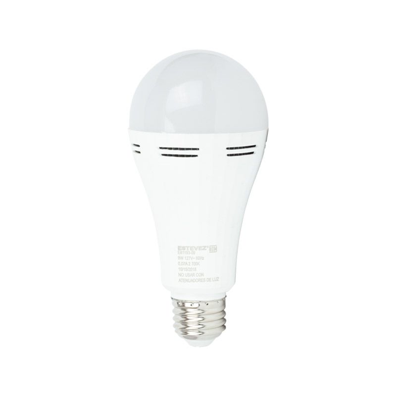 Foco Led Emergencia Estevez 9W luz cálida