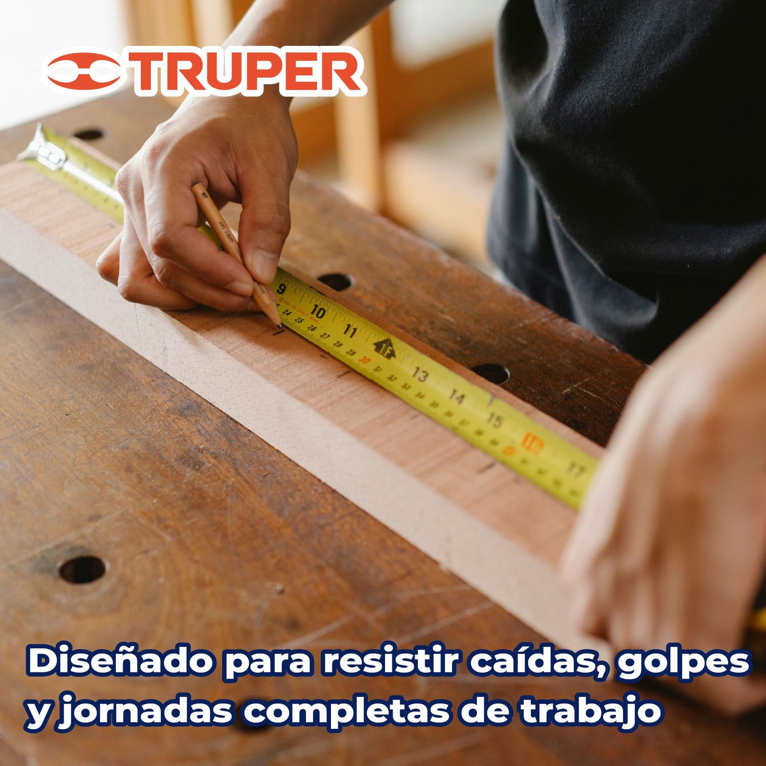 Cinta de Medir Flexómetro Gripper Anti Impacto 10 M 32 MM Truper