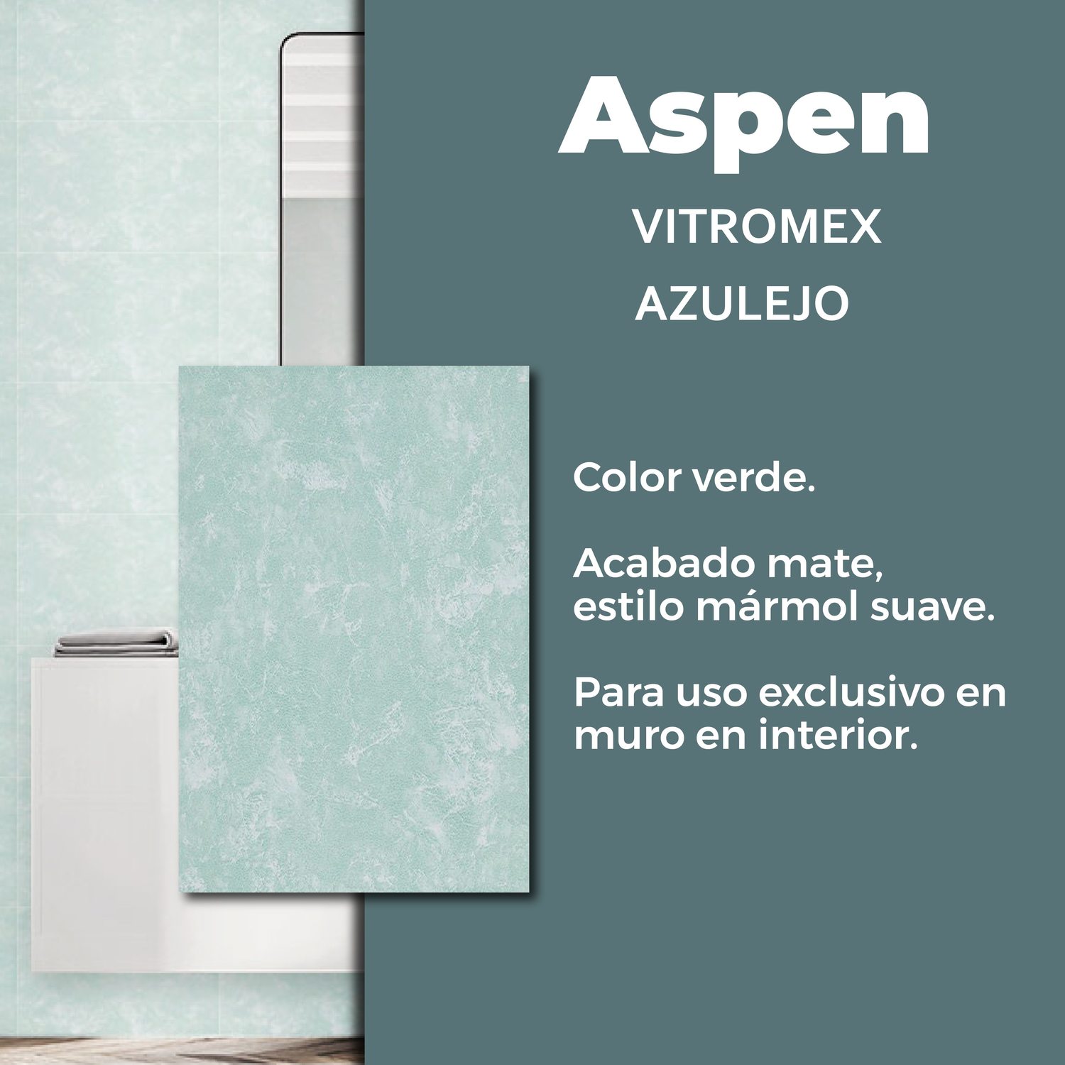 Azulejo Aspen Verde Vitromex 20 x 30 cm