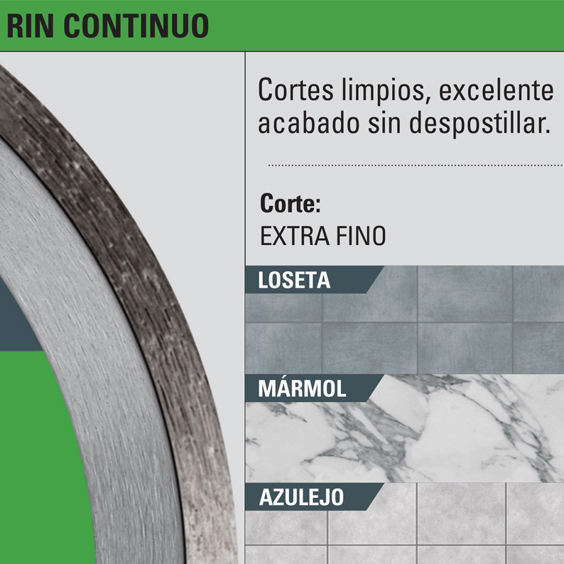 Disco Diamante Rin Continuo 7 pulg Truper