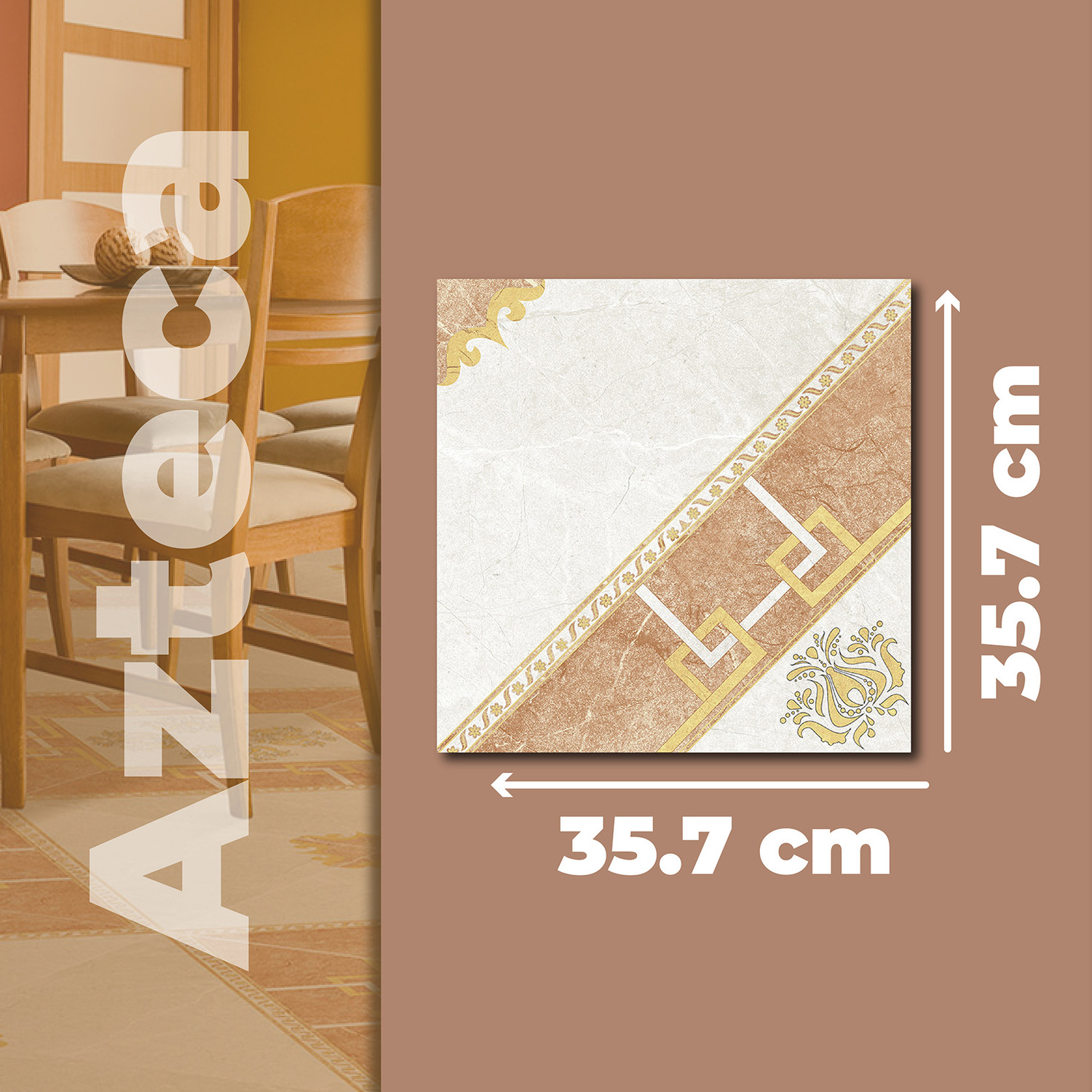 Piso Azteca Rojo Vitromex 35.7x35.7 cm