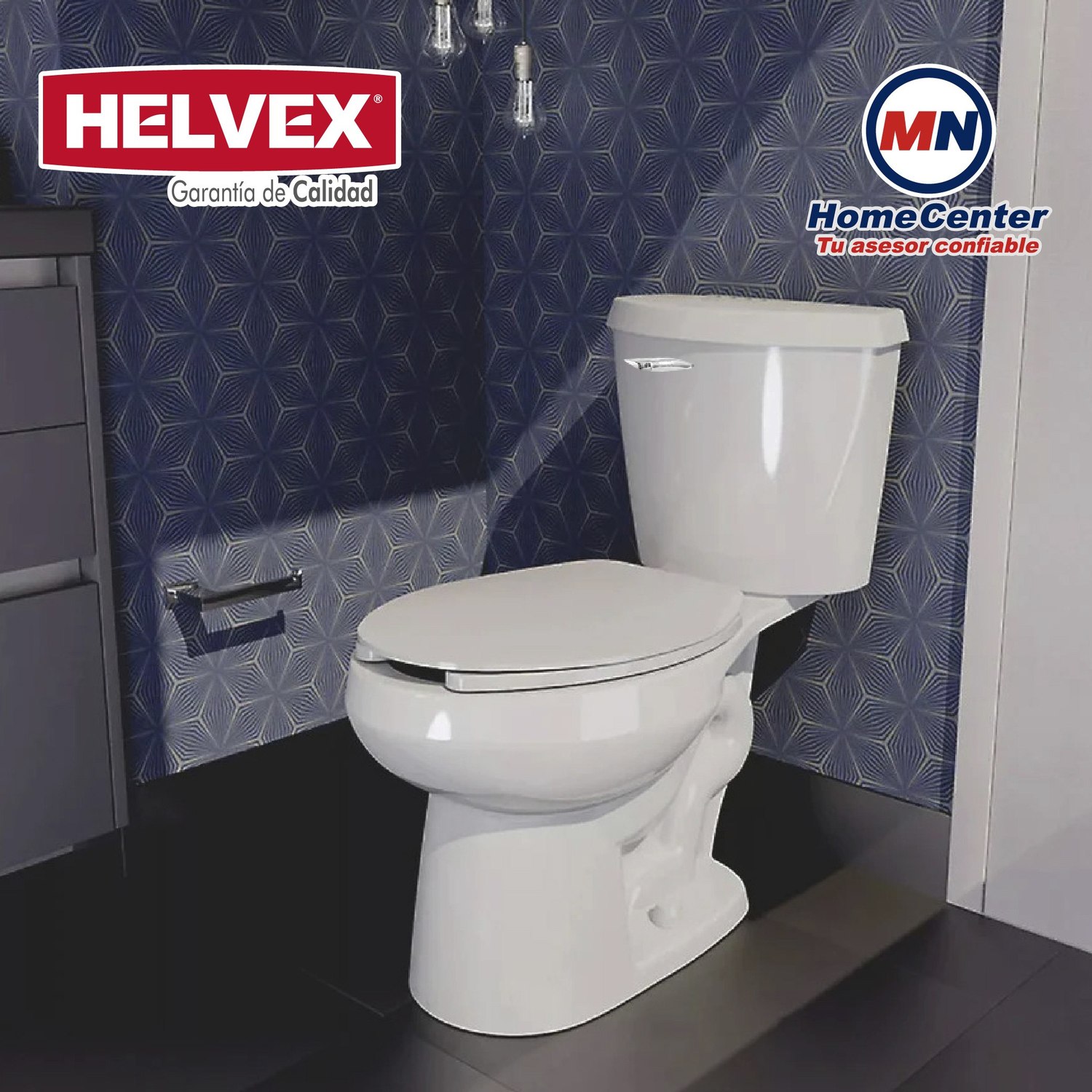 Sanitario Alargado Blanco Austral de Palanca Helvex 3.8 L